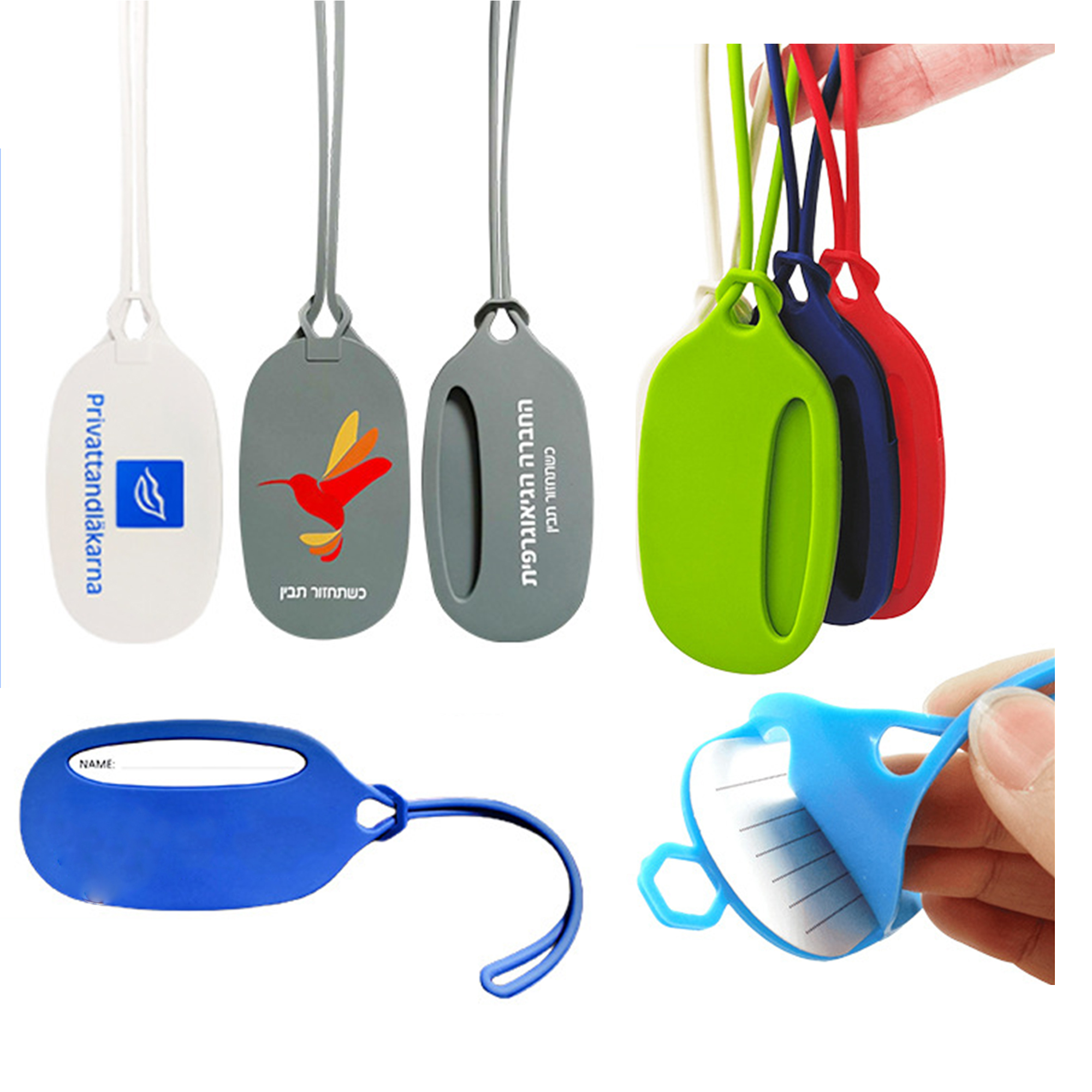 Oval Mini Silicone Luggage Tag 3