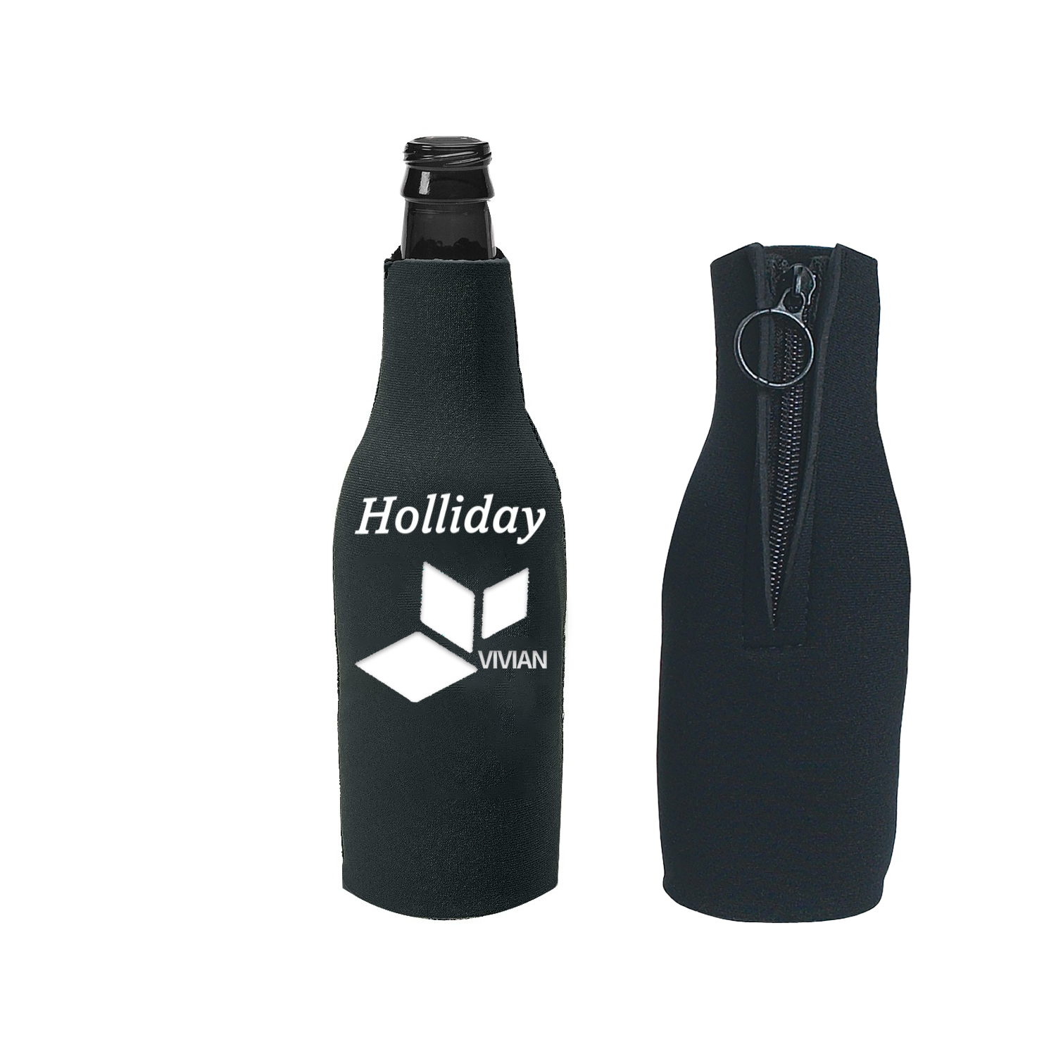 12oz Insulated Beer Bottle Sleeve with Zipper 2