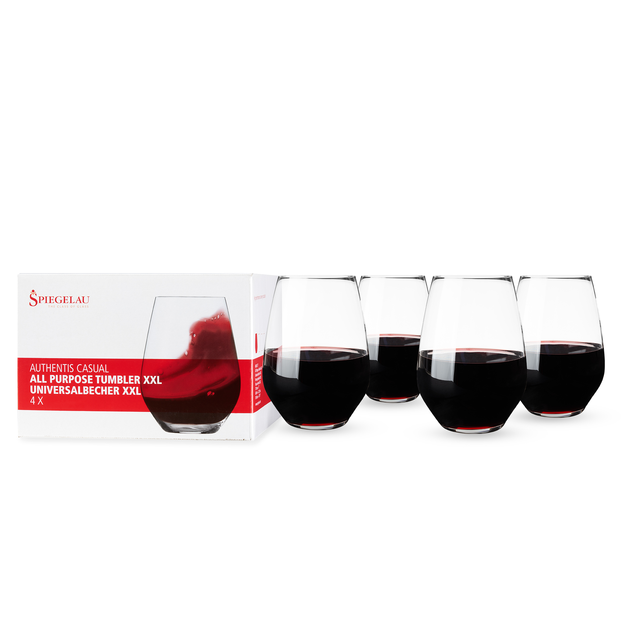 Spiegelau Authentis 22.4 oz All Purpose Tumber XXL, set of 4 2