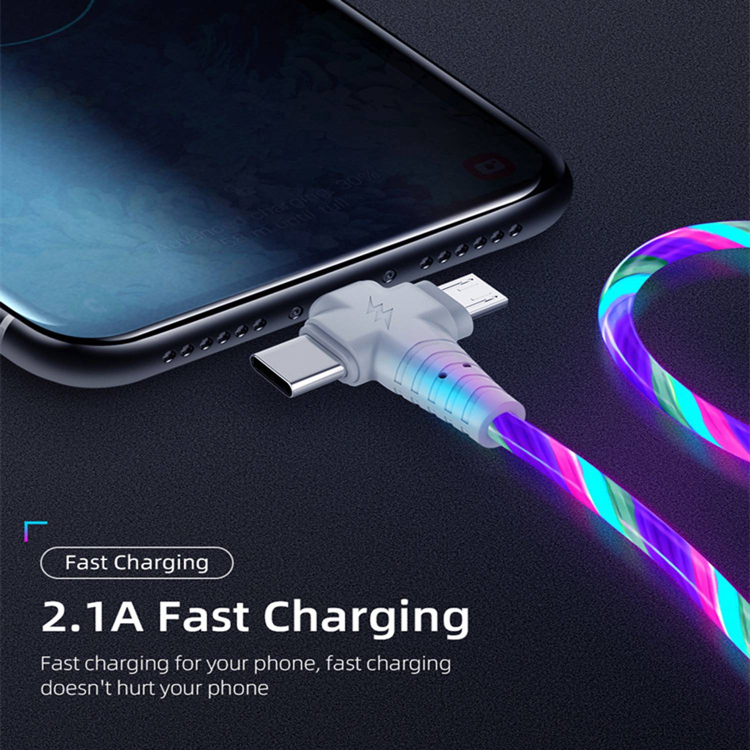 78in Three In One Luminous Data Cable 4