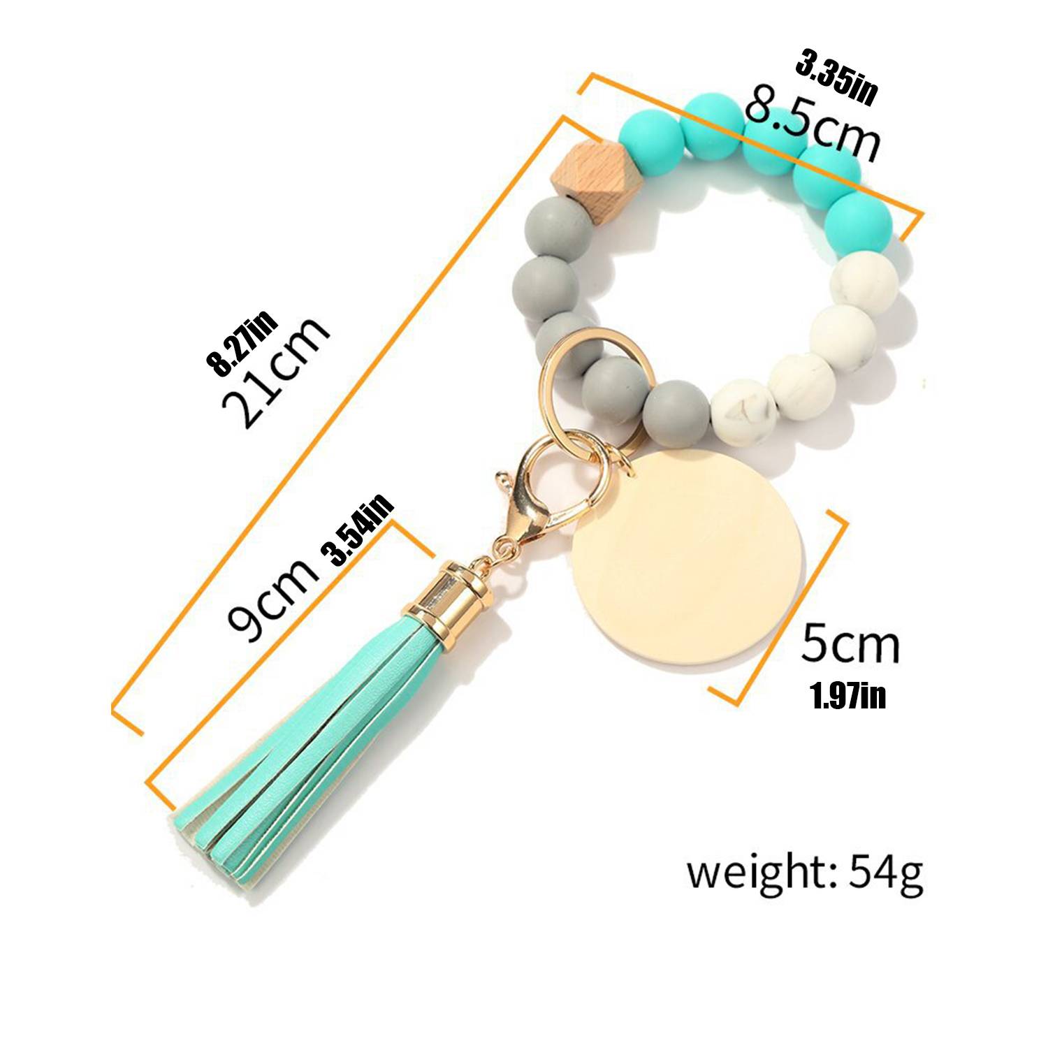 Silicone bead wood brand wooden Beaded bracelet tassel 1