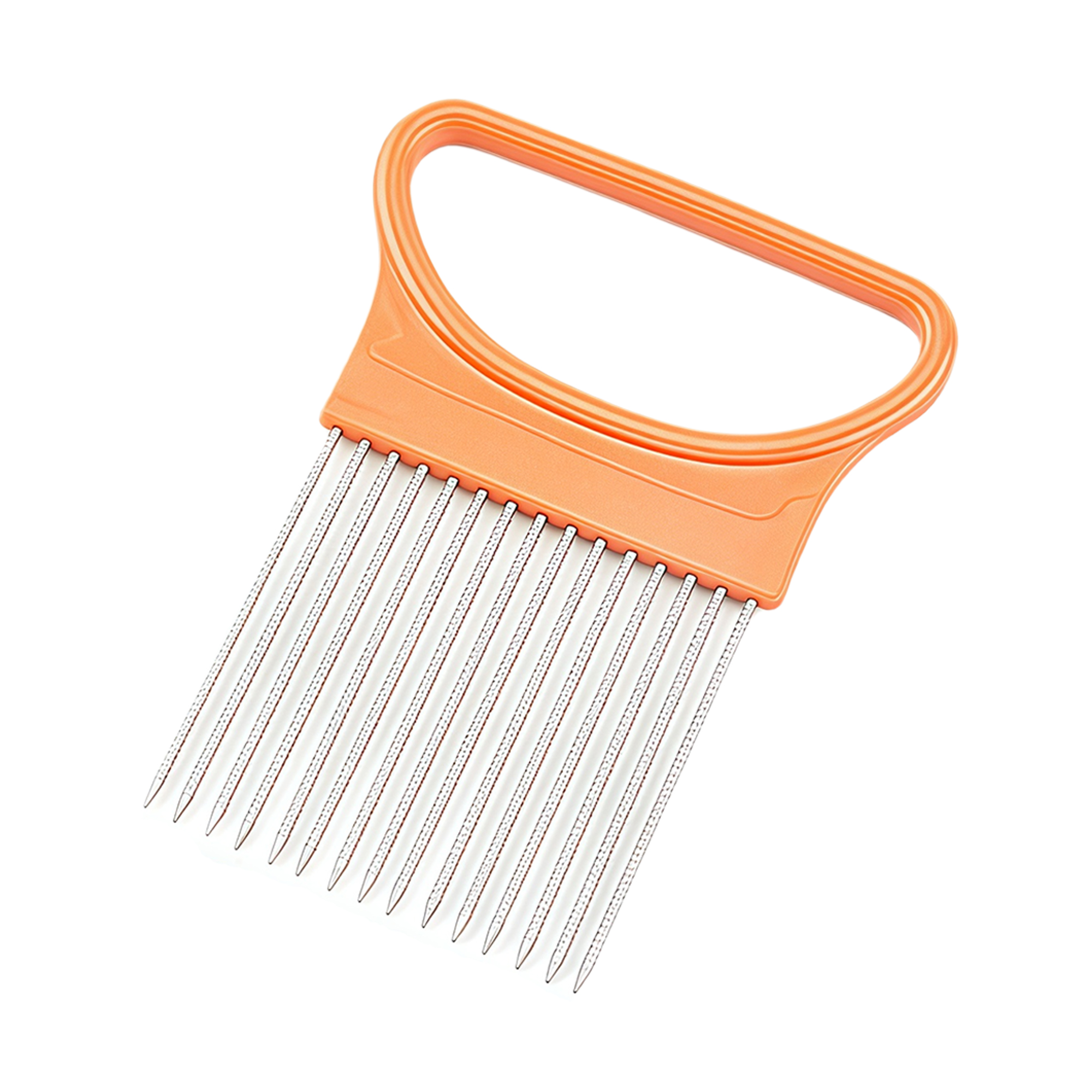 Stainless Steel Multi-Purpose Onion Fork Holder Slicer Fixer with Sharp Needles for Even Cutting 5