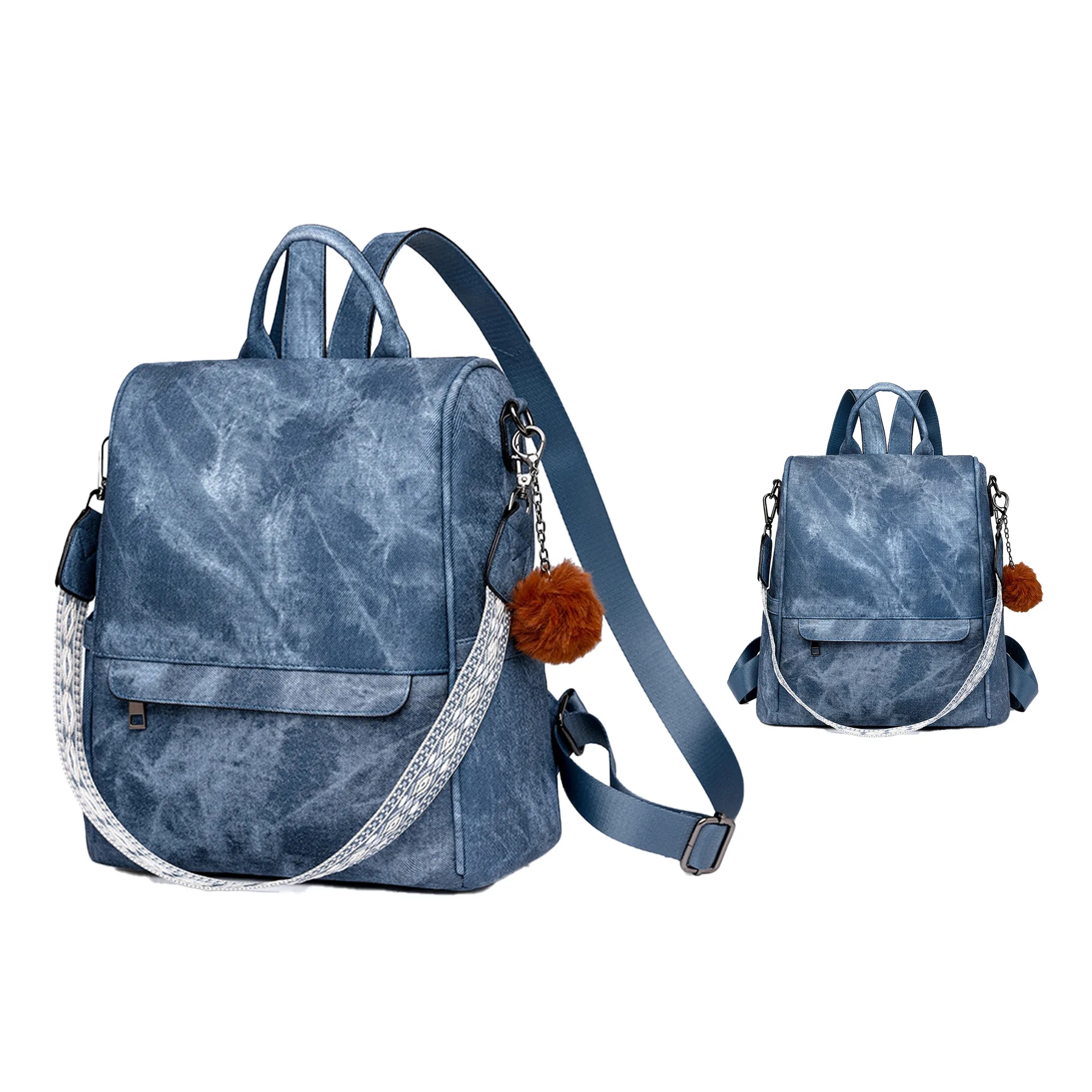 PU Leather Convertible Backpack 3