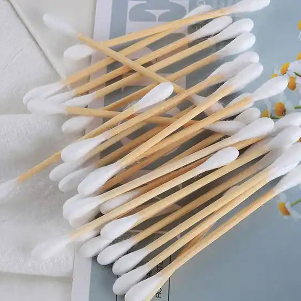 100sticks/box
Double Round Head Bamboo Stick Cotton Buds 6