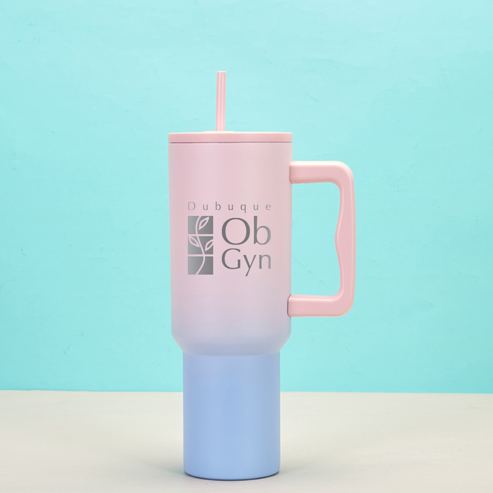 40 OZ Double Walls Stainless Steel Auto Tumbler With Straw And Handle 4