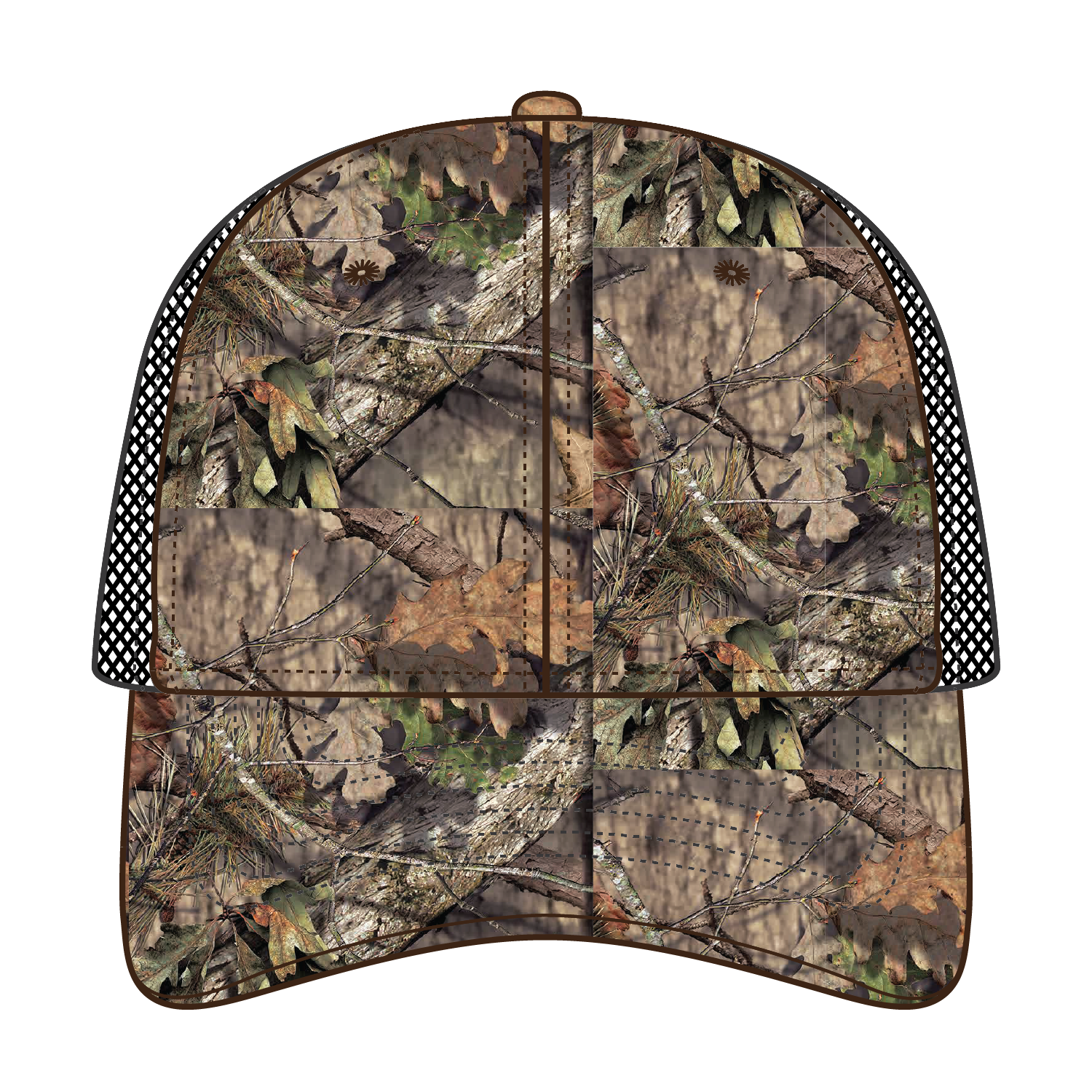 OTTO CAP Mossy Oak Camouflage Superior Polyester Twill 6 Panel Low Profile Mesh Back Baseball Cap 9