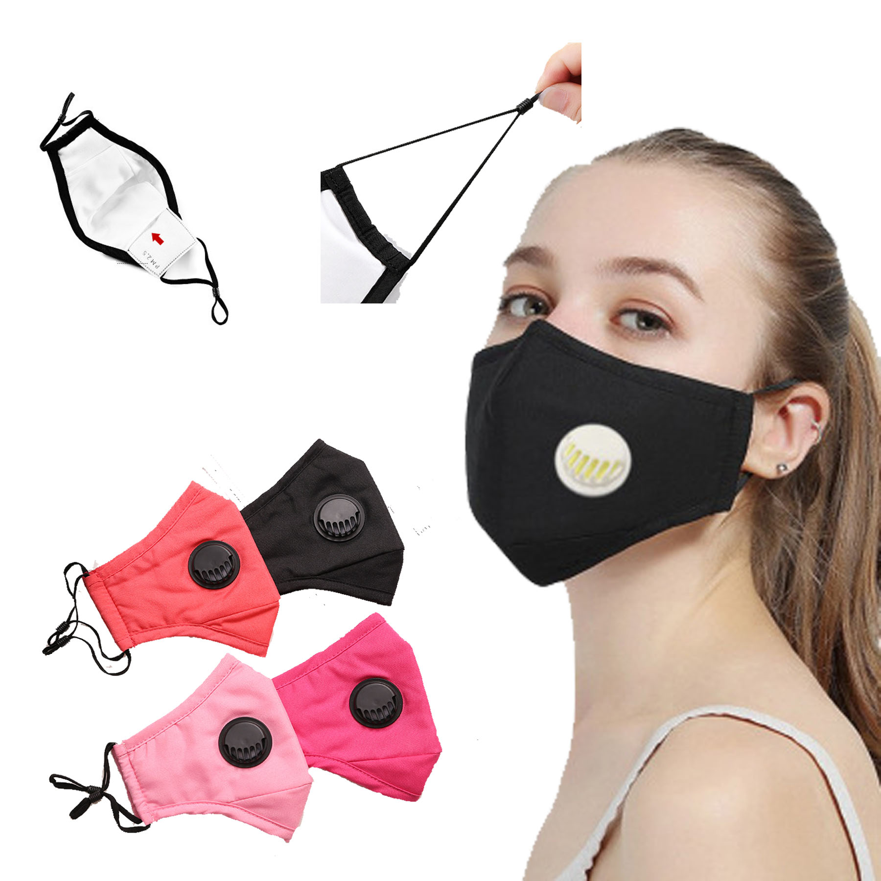 Cotton Face Mask With Valve 2