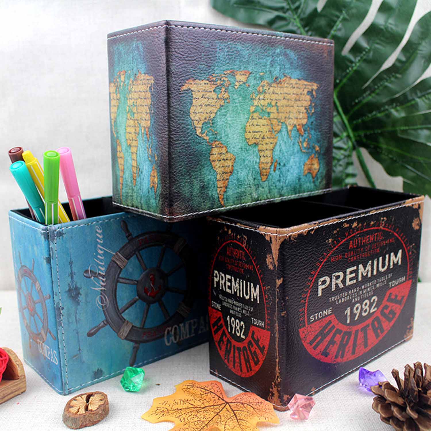 Pen holder, stationery, leather storage box 6