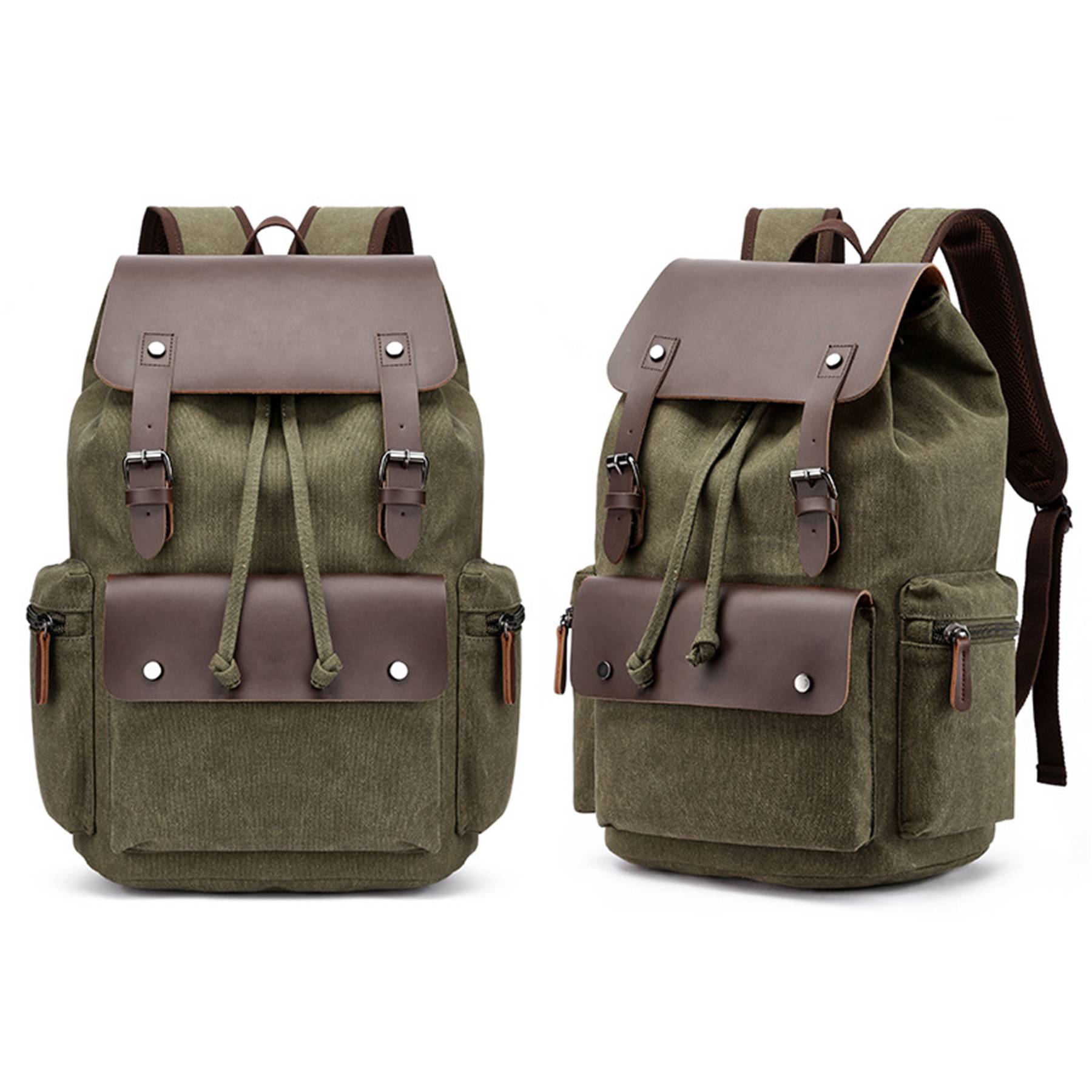 Men's Canvas Vintage travel Laptop Backpack 8