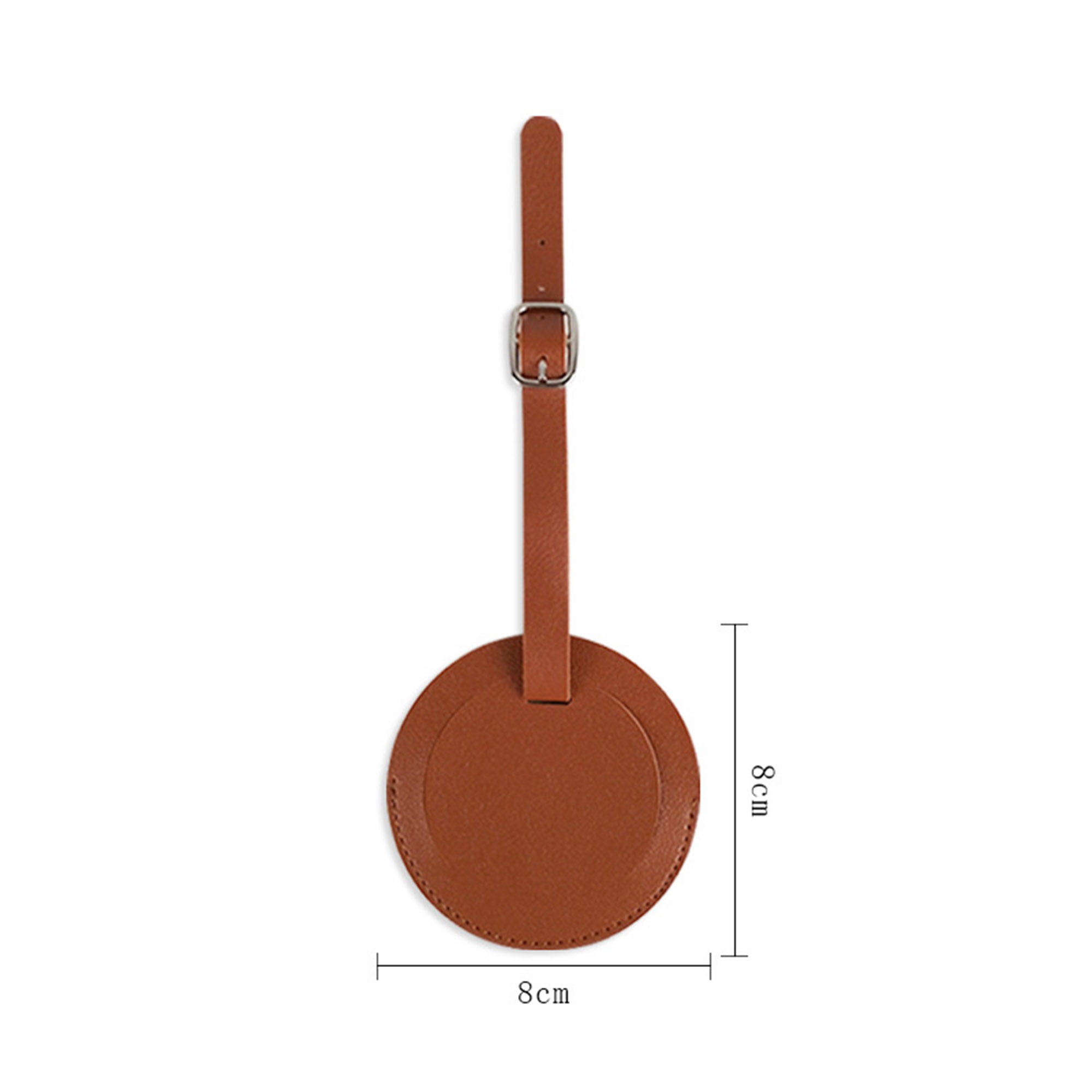 Debossed Round PU Leather Luggage Tags 7