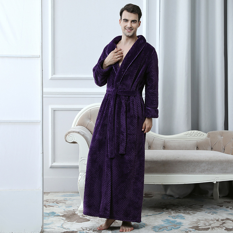 High Quality Breathable Women Men Fannel Warm Plush Robes 17