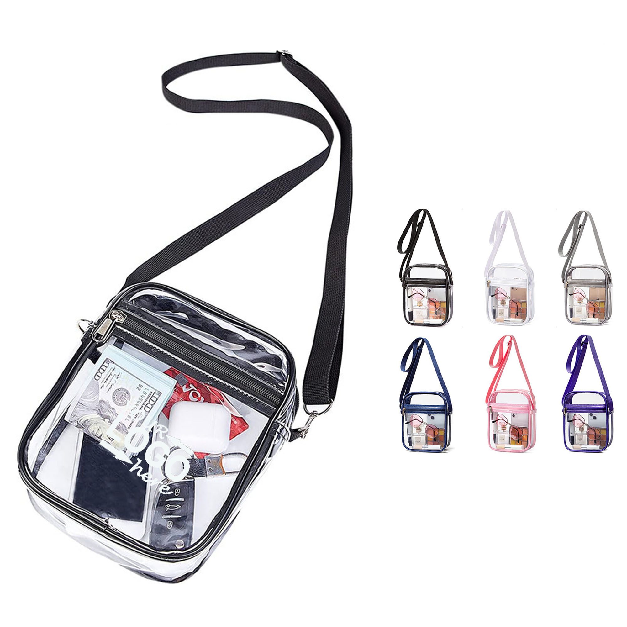 Transparent PVC Crossbody Stadium Bag 3
