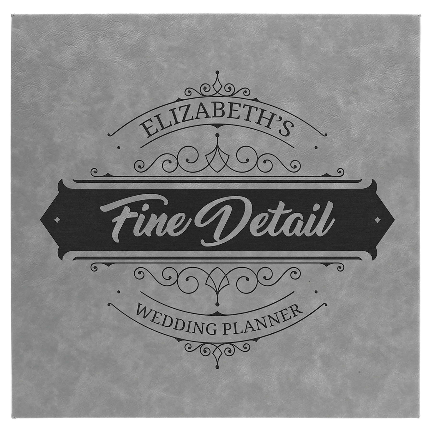 14" x 14" Gray Leatherette Wall Decor with Sawtooth Hanger 2
