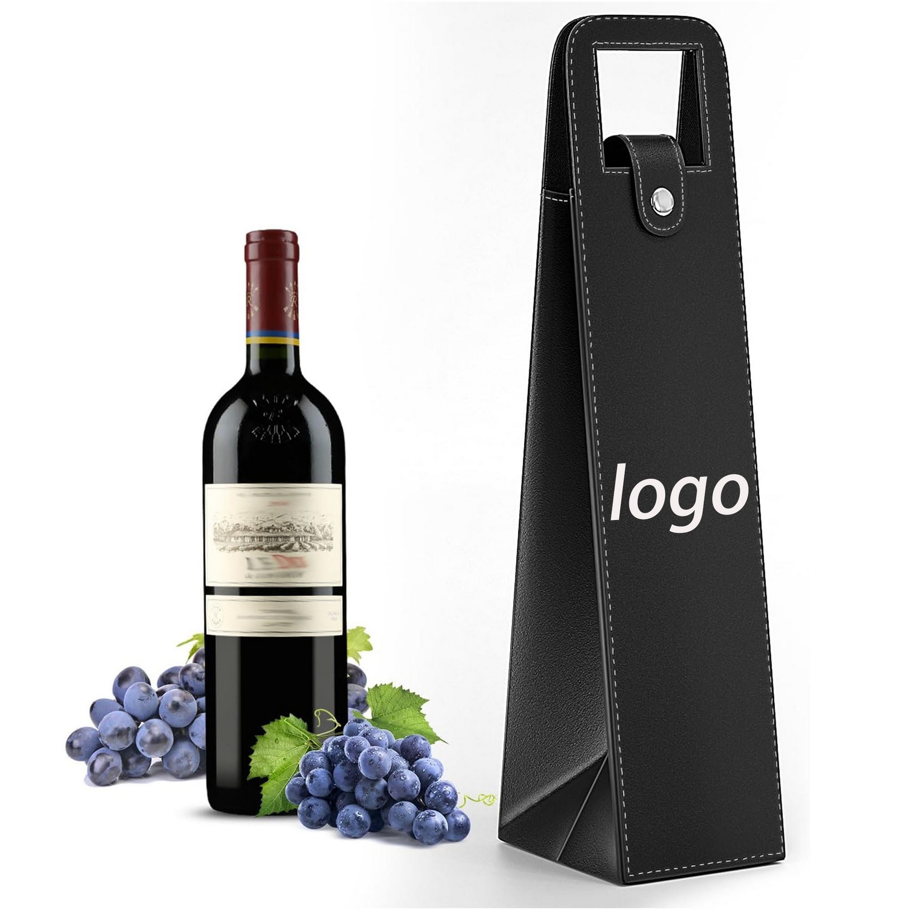 PU Leather Champagne Wine Tote Gift Bag