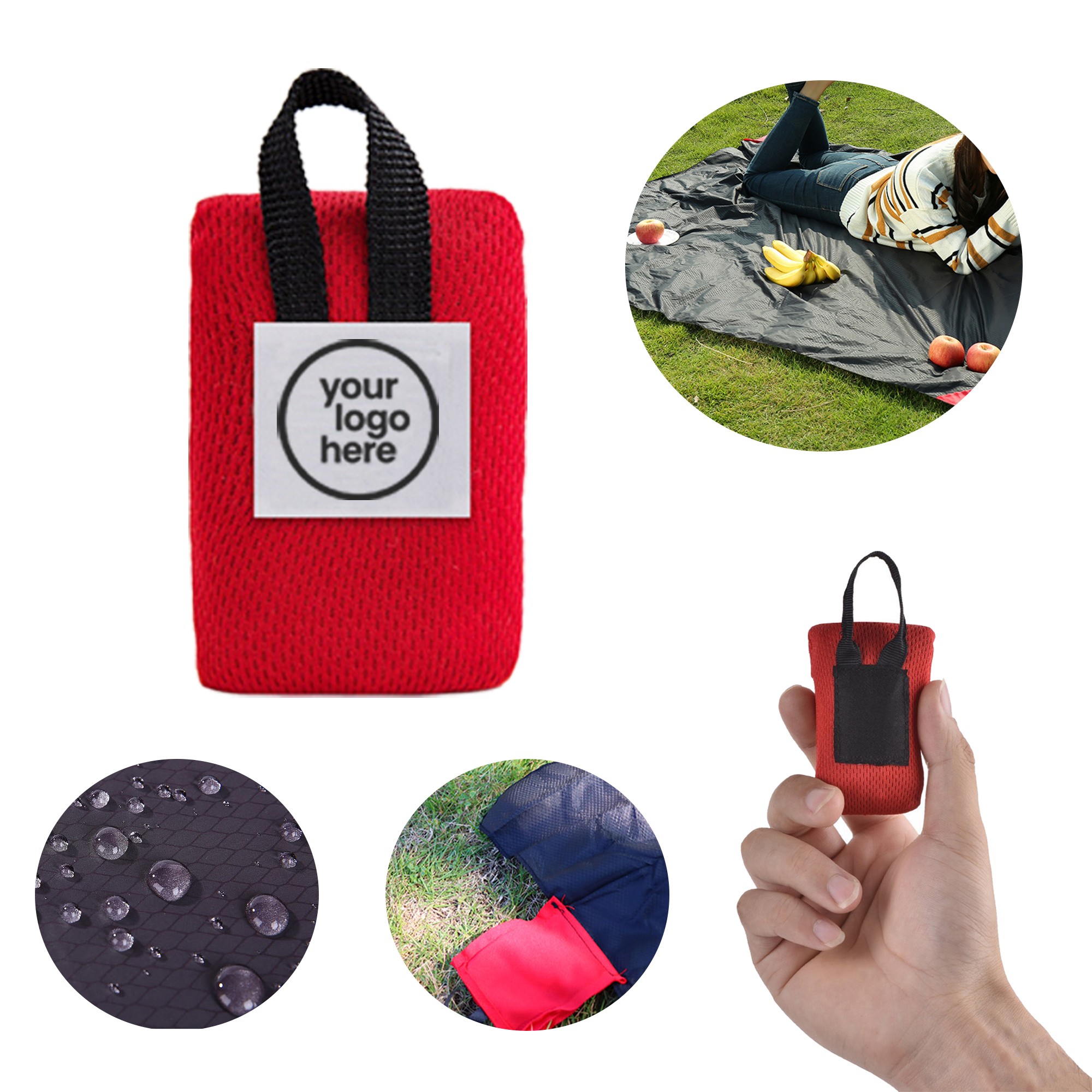 MOQ:100pcs Foldable Outdoor Pocket Blanket 1