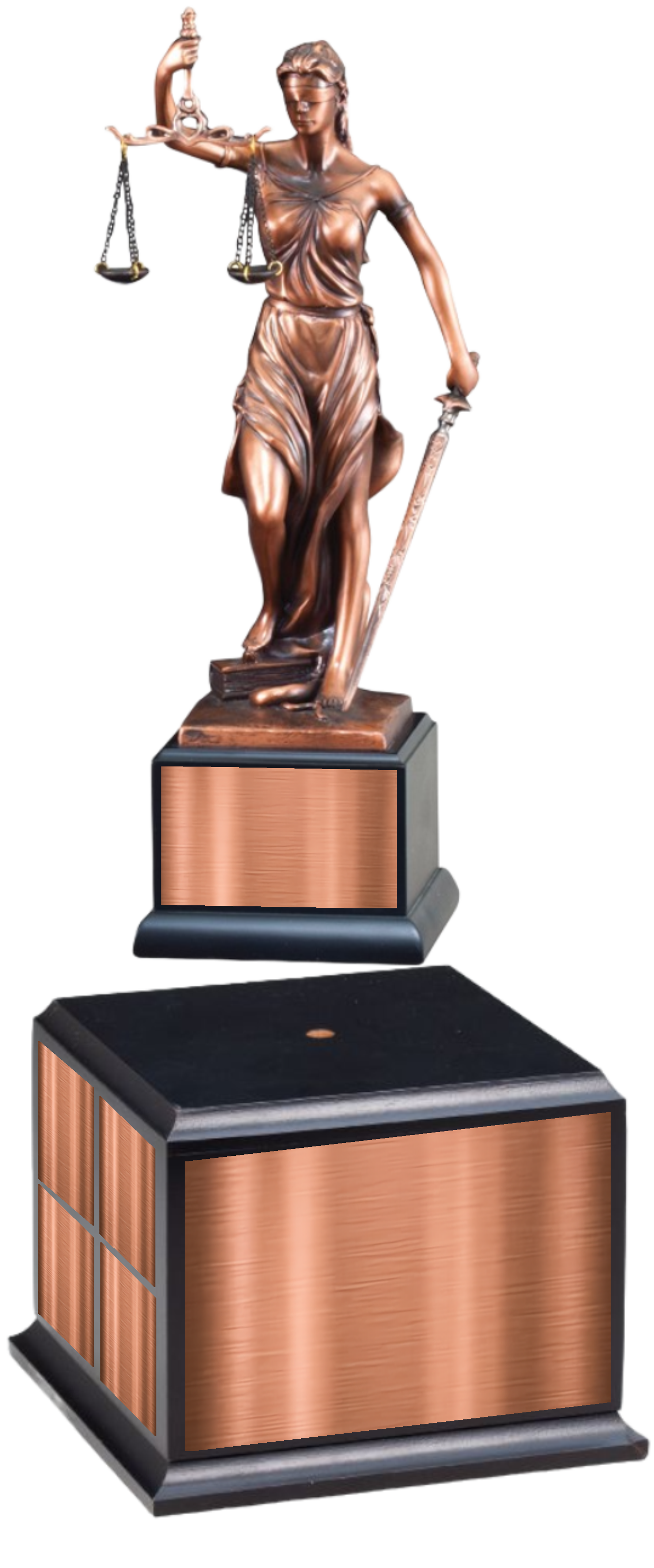 13 1/2" Premium Gallery Lady Justice Antique Bronze Resin Sculpture Award 5