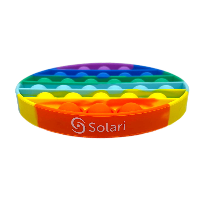 Rainbow Round Bubble Pop Fidget Sensory Stress Reliever Toy 3