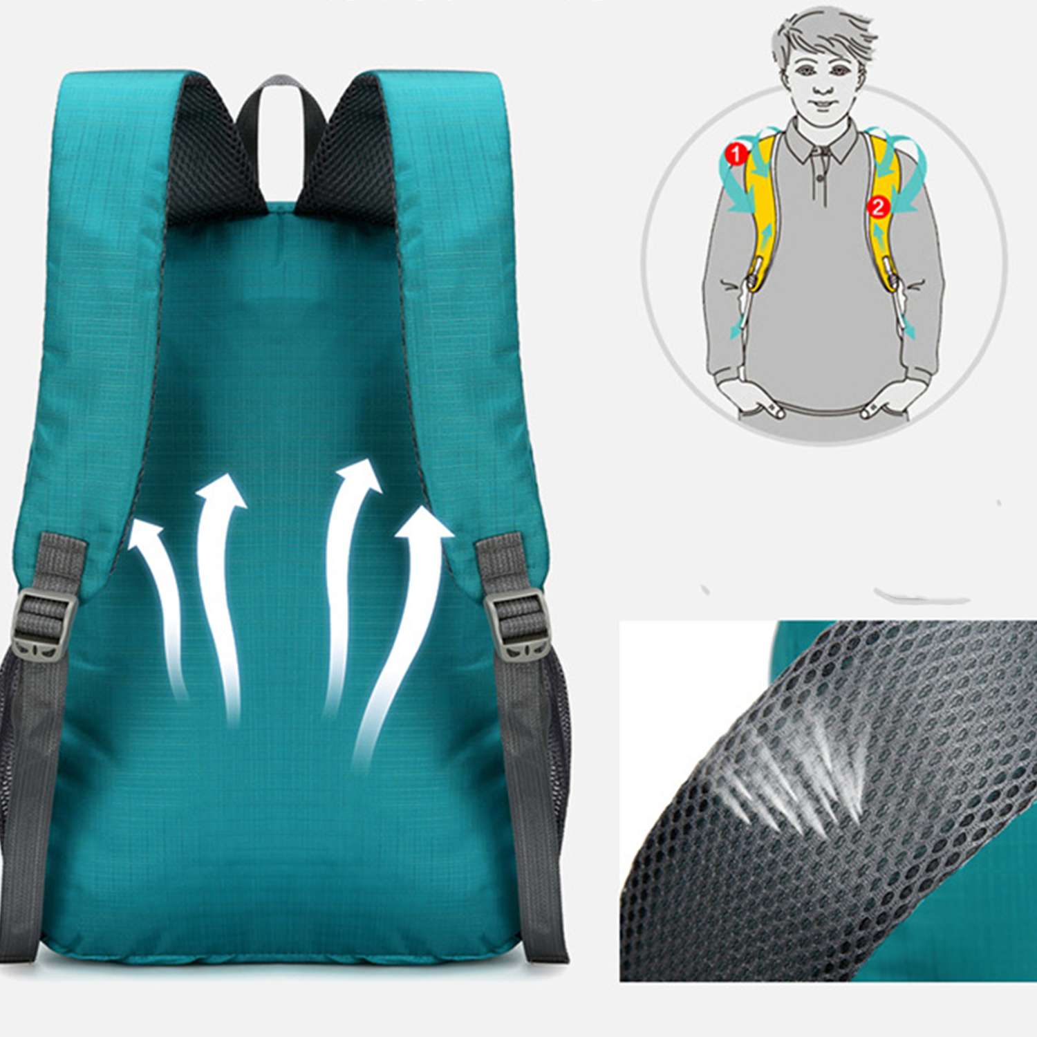 Lightweight Foldable Nylon Travel Backpack 12