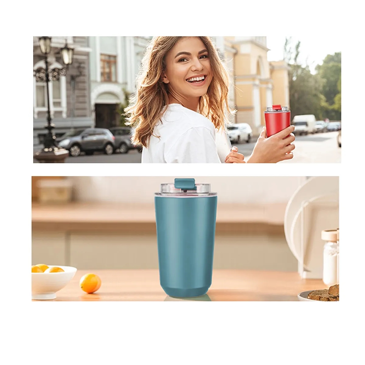 Vacuum Insulated Leakproof Travel Coffee Mug with Lid 4
