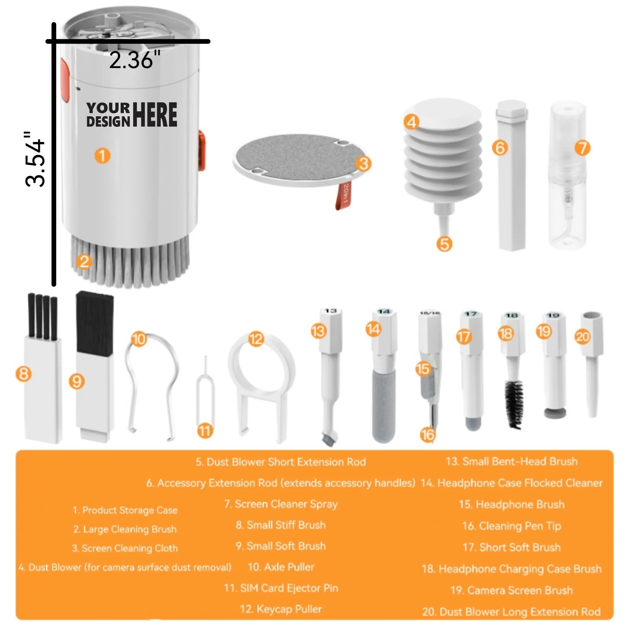 20-in-1 Multi-Function Cleaning Kit: For Computer Camera 3