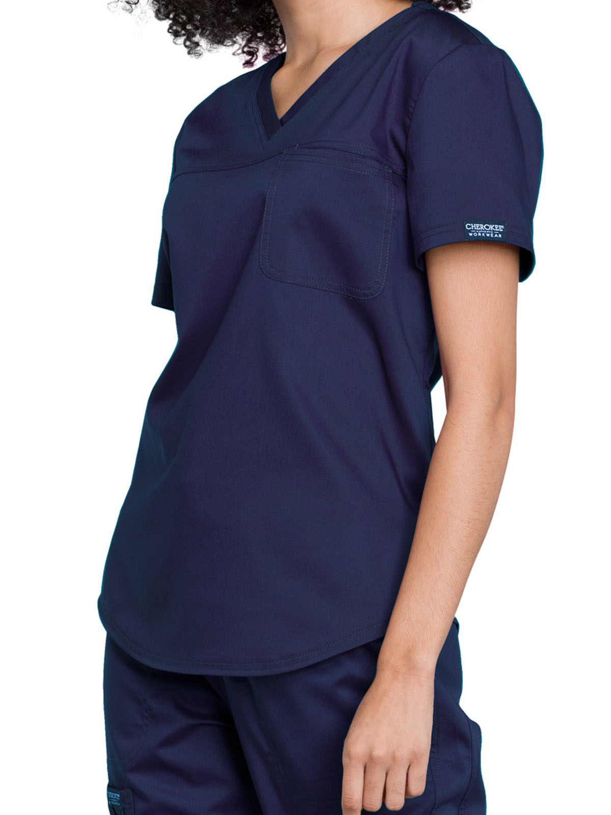 Cherokee - Workwear Revolution - Women's 1-Pocket Tuckable V-Neck O.R. Top 13