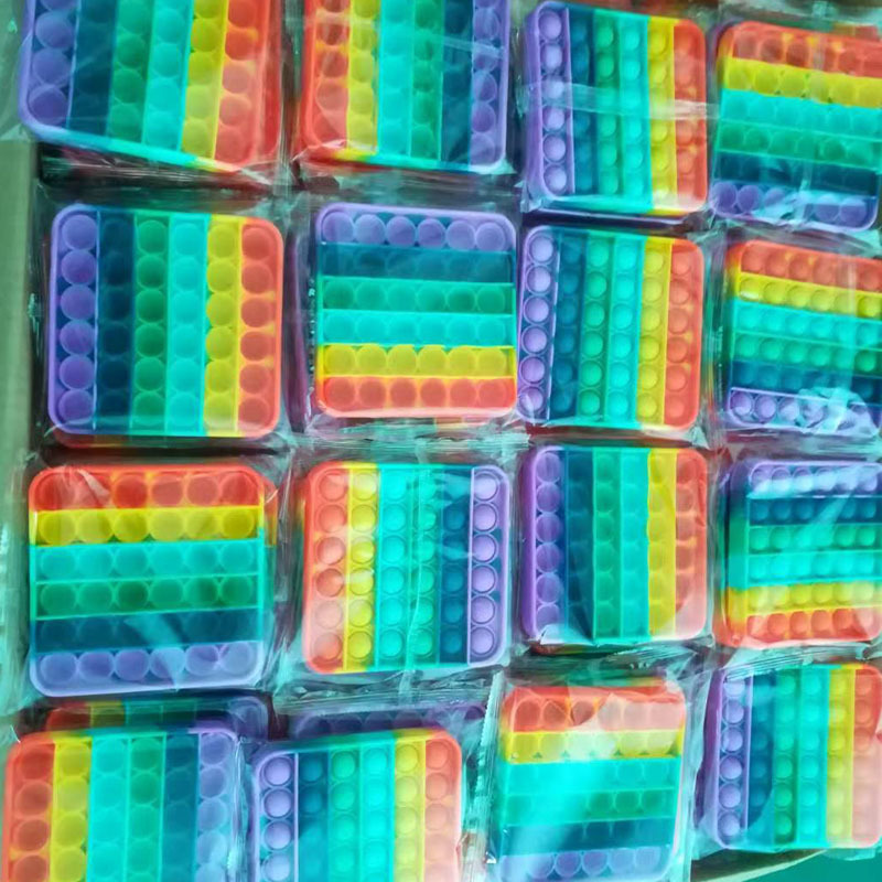 Rainbow Square Push Pop Bubble Fidget Toy 4