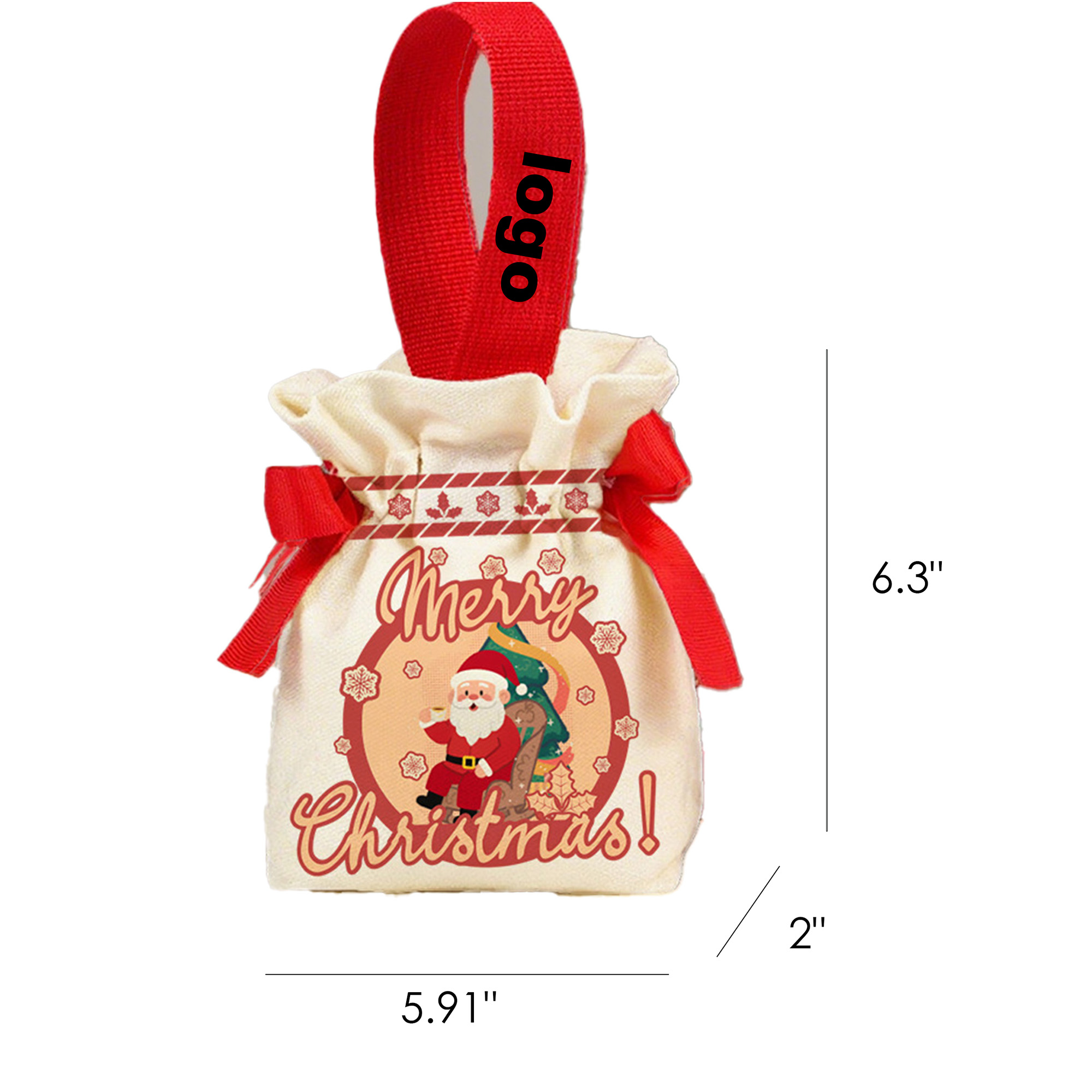 Christmas Candy Canvas Bag, custom tote bag with logo imprint 5