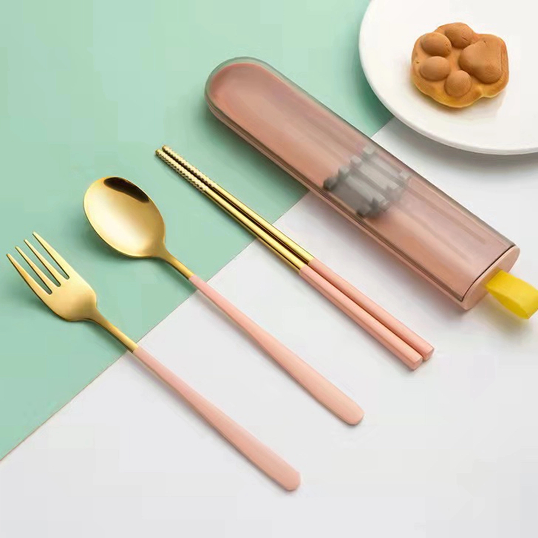3 Pcs Stainless Steel Cutlery Set with Case 11