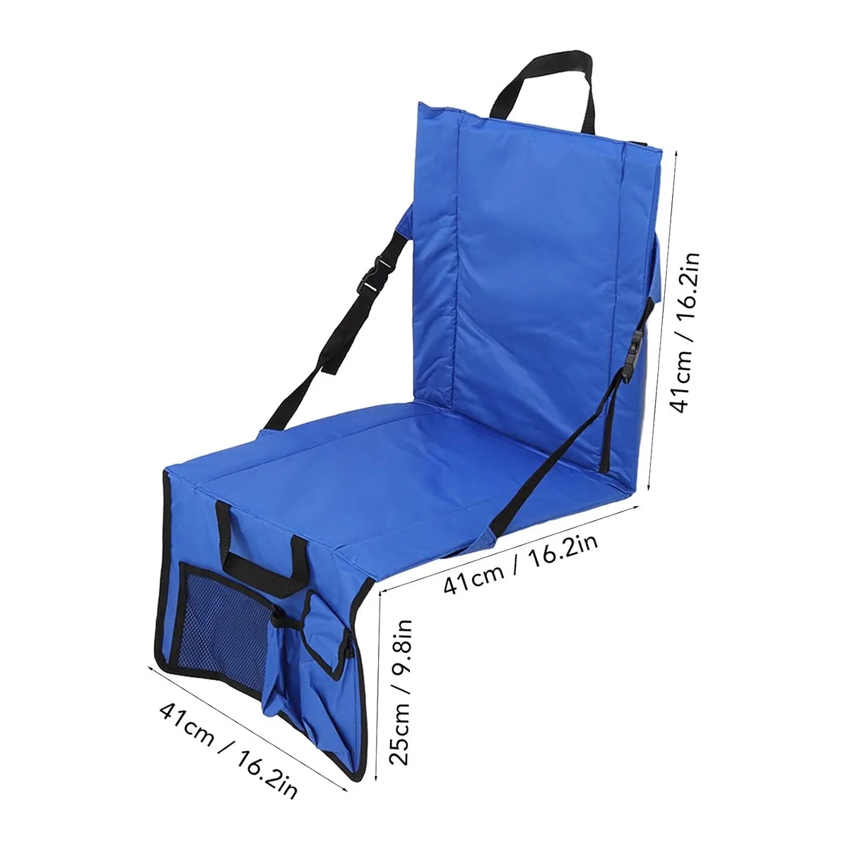 Folding Stadium Seat Cushion With Back Support Cup Holder 7
