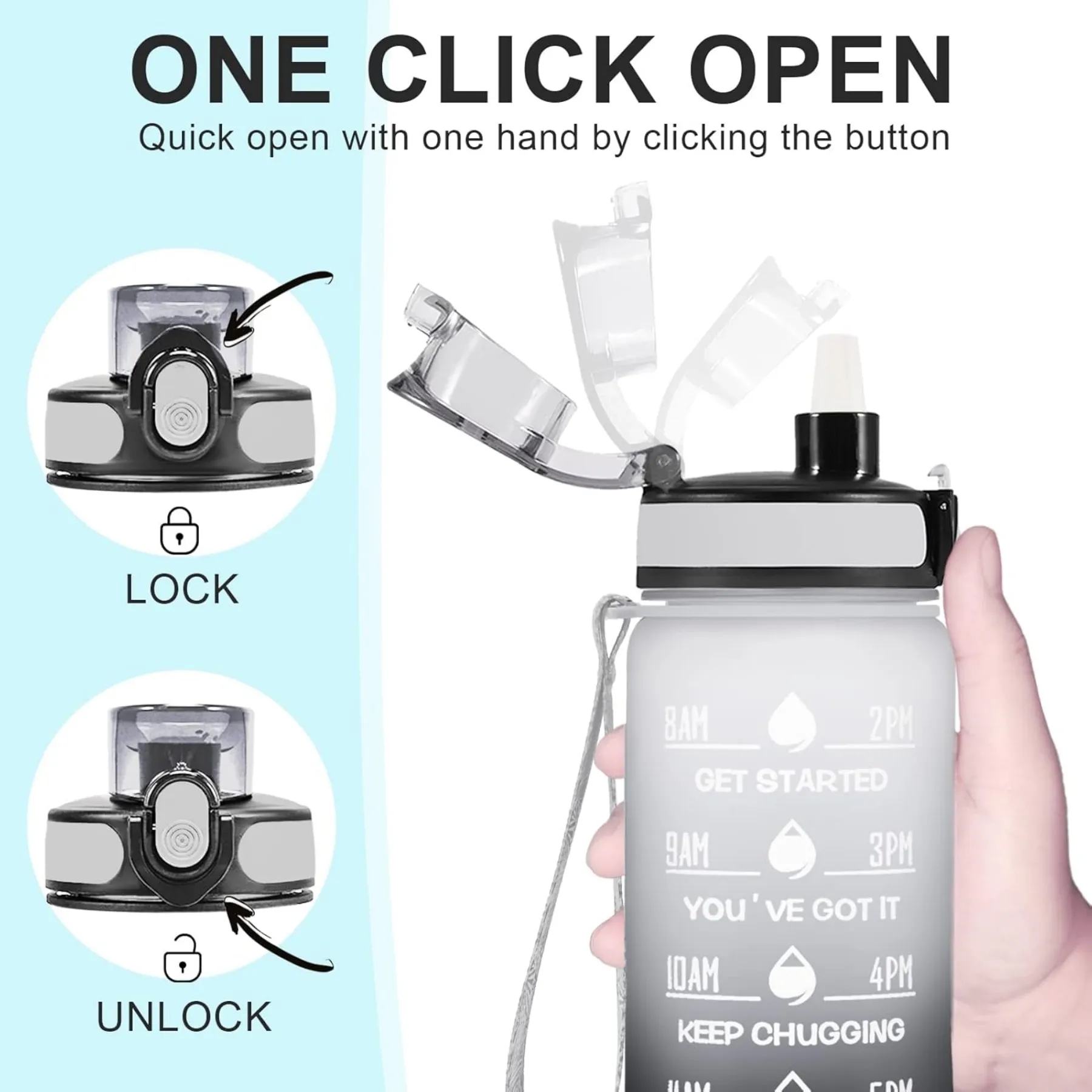 32oz Sports Water Bottle with Time Marker 8