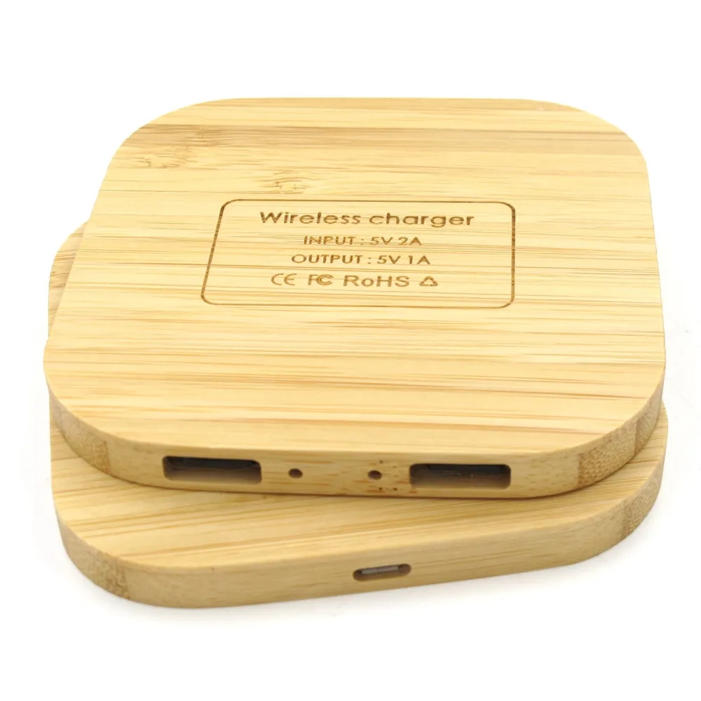 Bamboo Square Wireless Charger 4