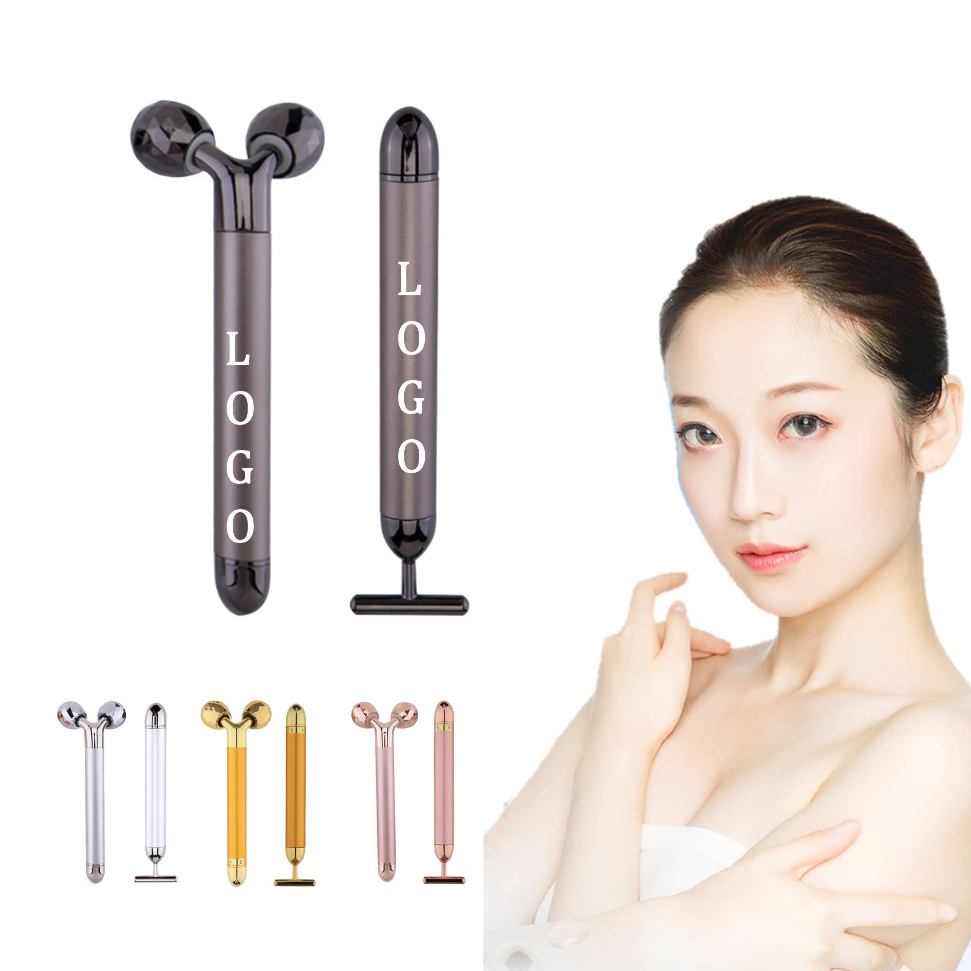 2-IN-1 Electric 24k Golden Face Massager 1