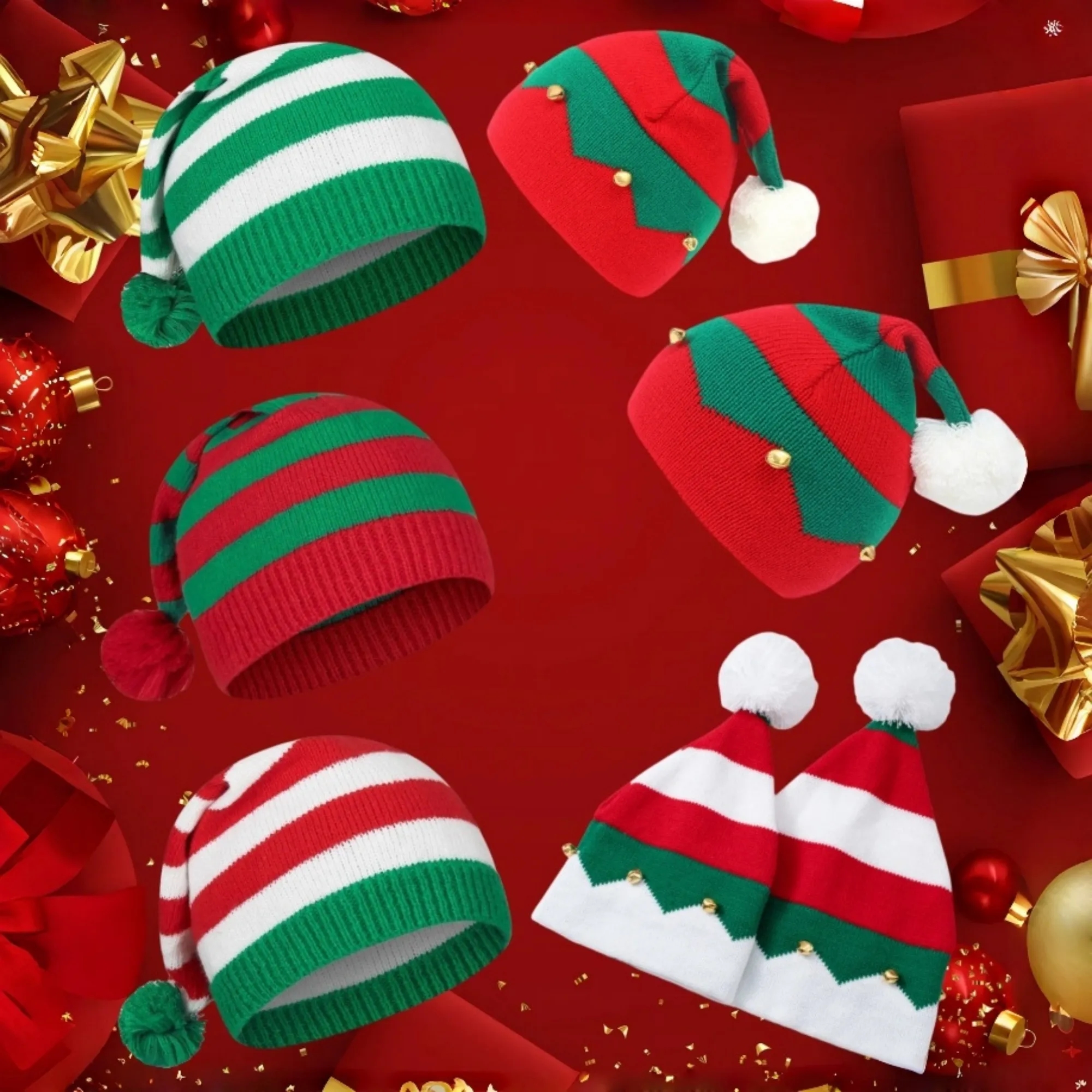 Christmas Beanie Knit Hat Holiday Hat 9