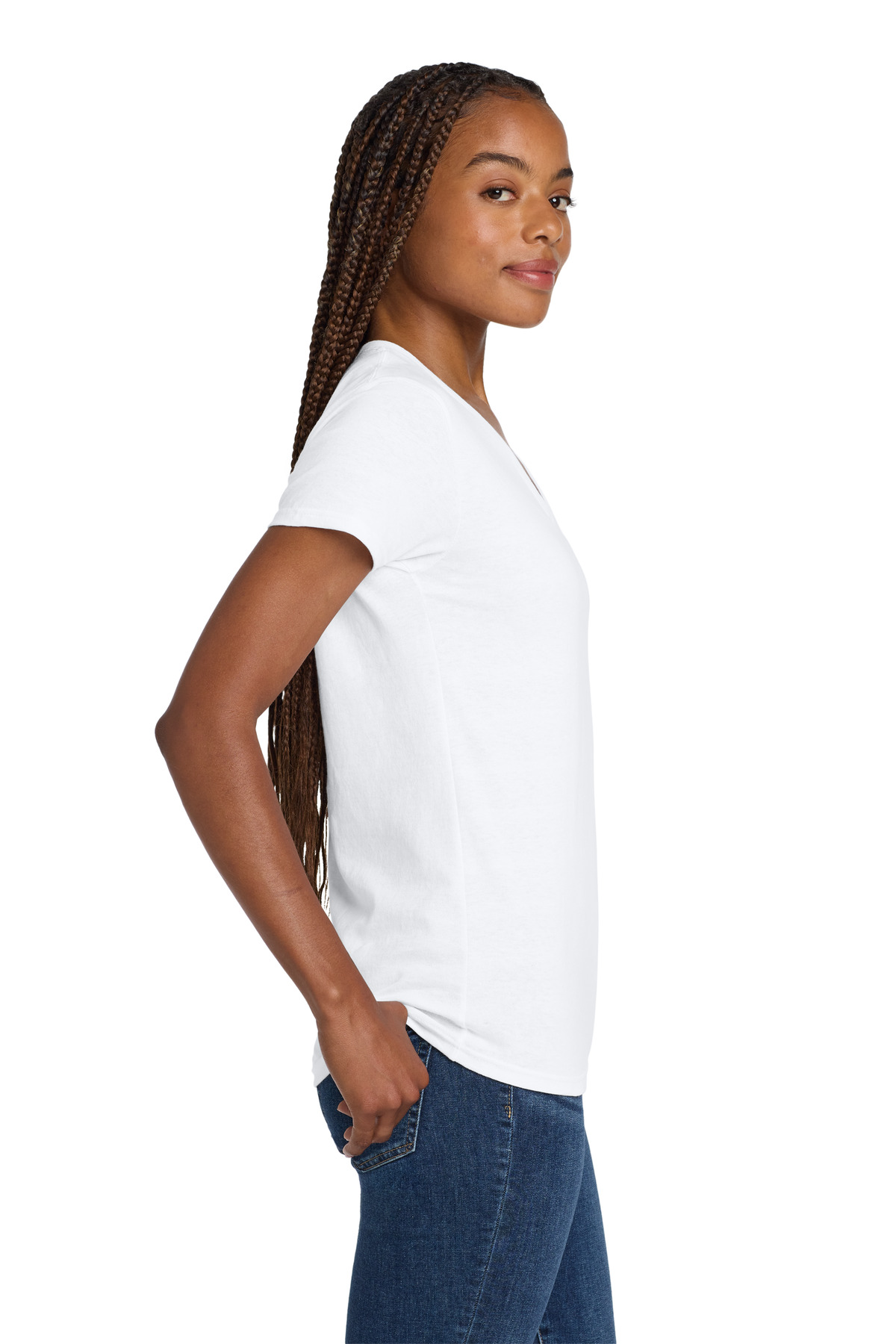 Gildan Women's Heavy Cotton 100% Cotton V-Neck T-Shirt. 5V00L 16