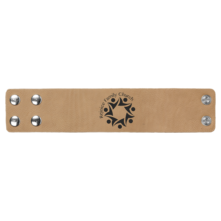 9 1/2" x 2" Light Brown Leatherette Cuff Bracelet 4