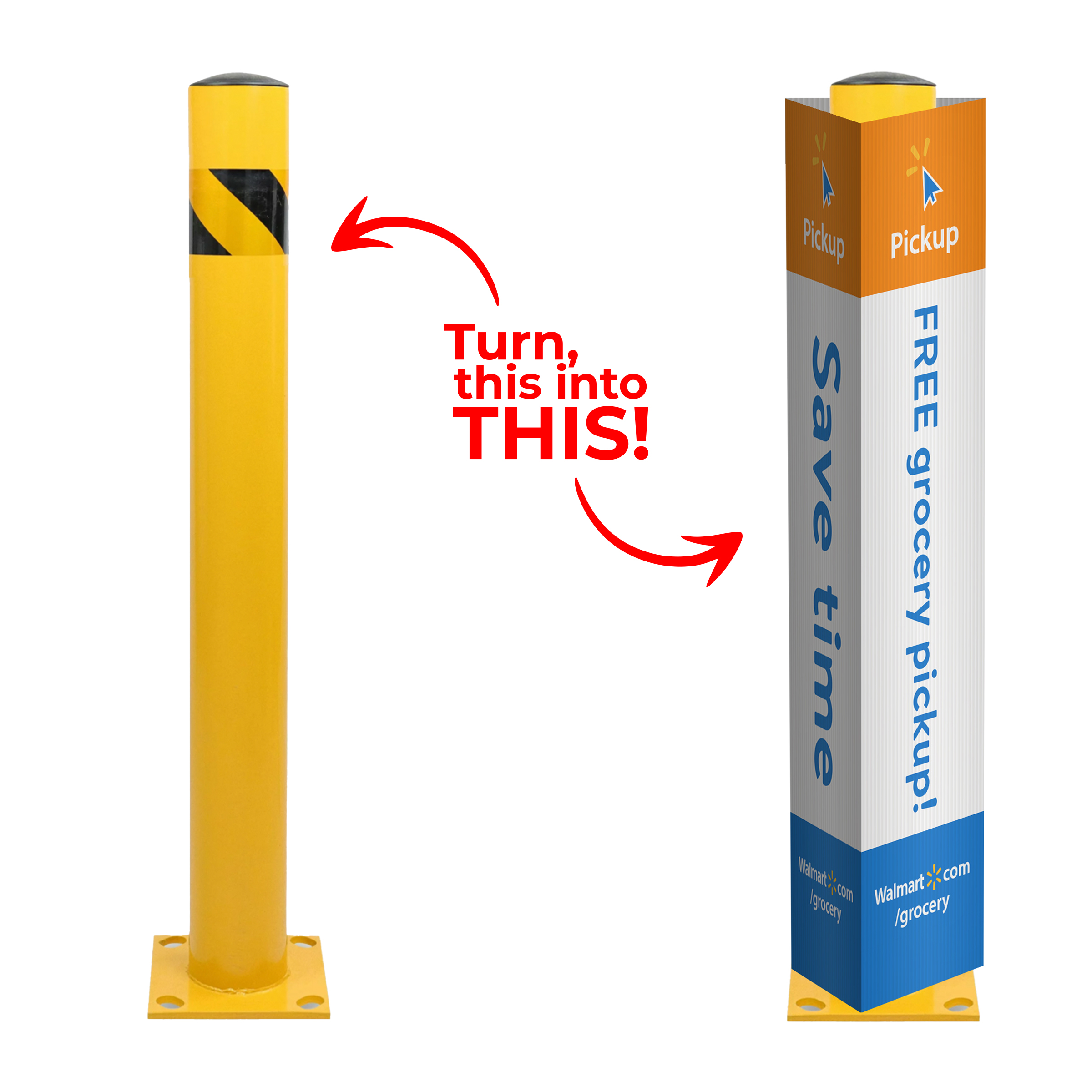 3 Sided Pole Covers (Bollard Sign Cover) 2