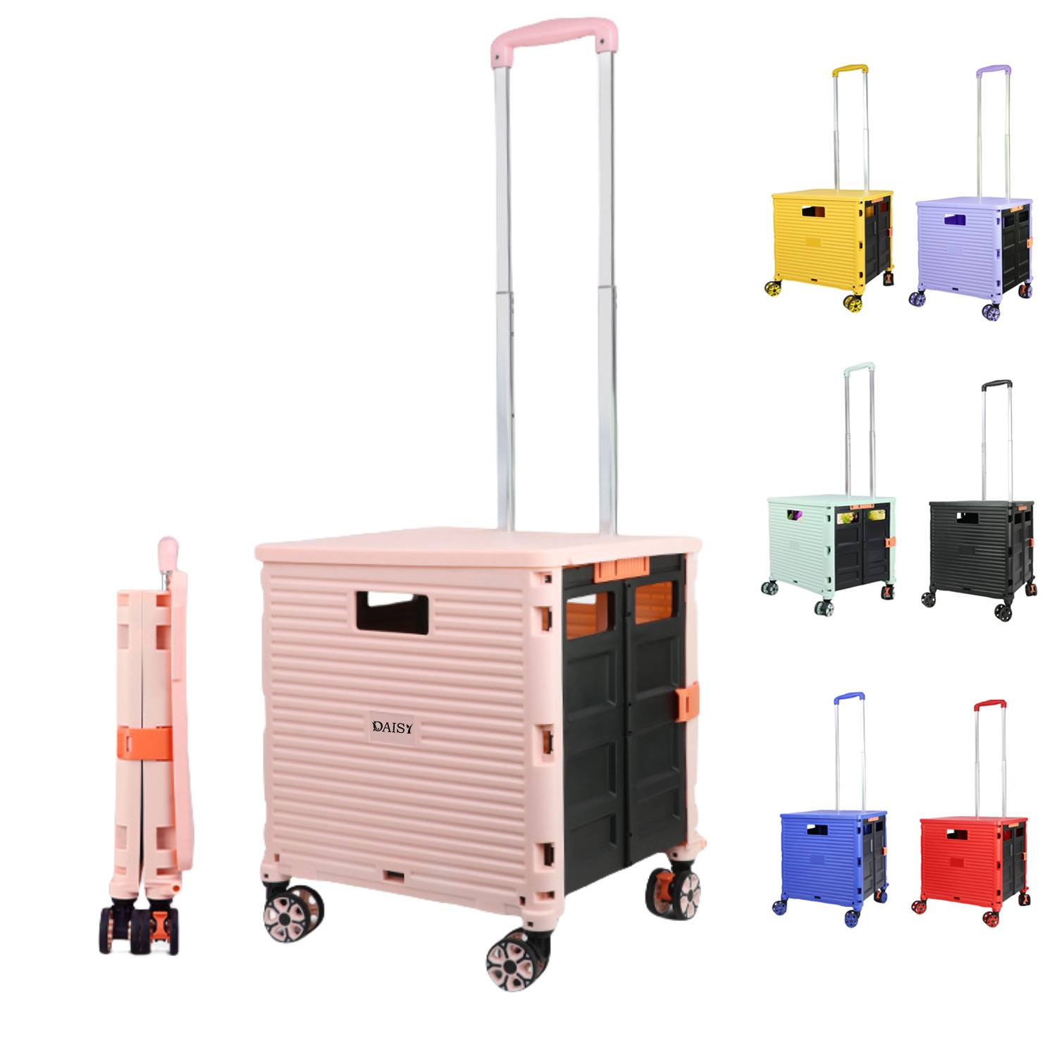 Folding Shopping Cart with Universal Wheels 2