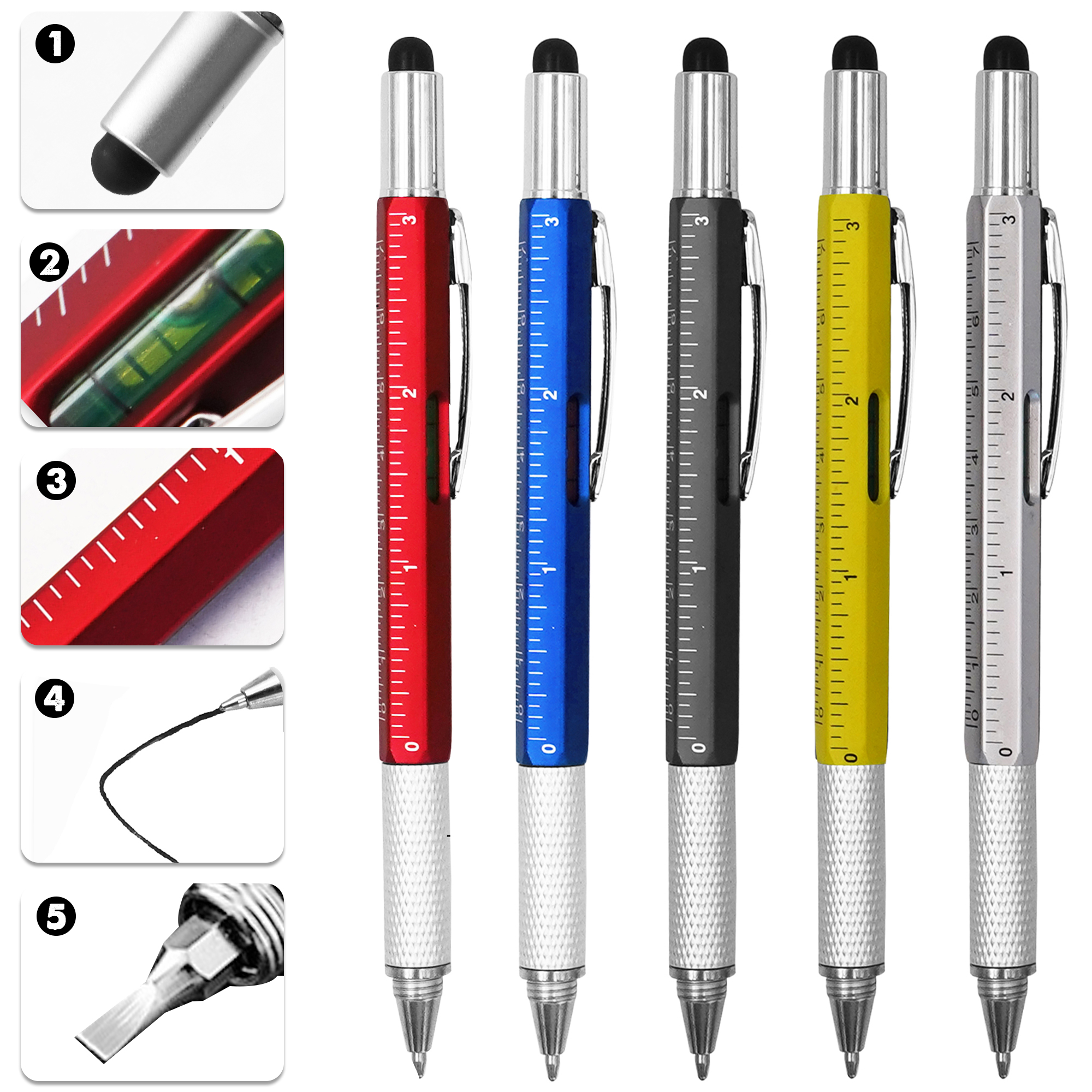 MOQ 100PCS 6-in-1 Multifunction Stylus Pen 1