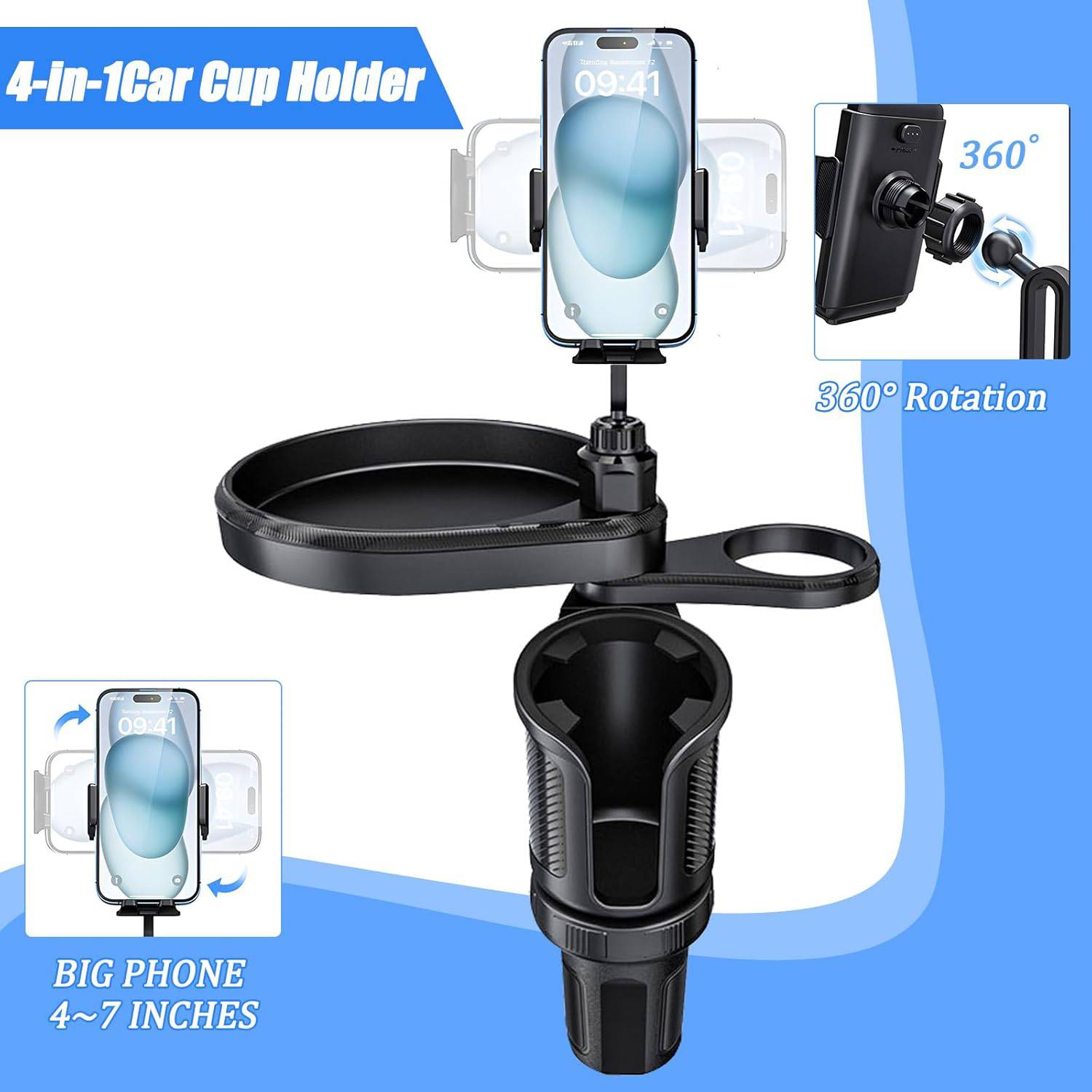 Multi-functional Car Dining Plate Water Cup Beverage Rack 6