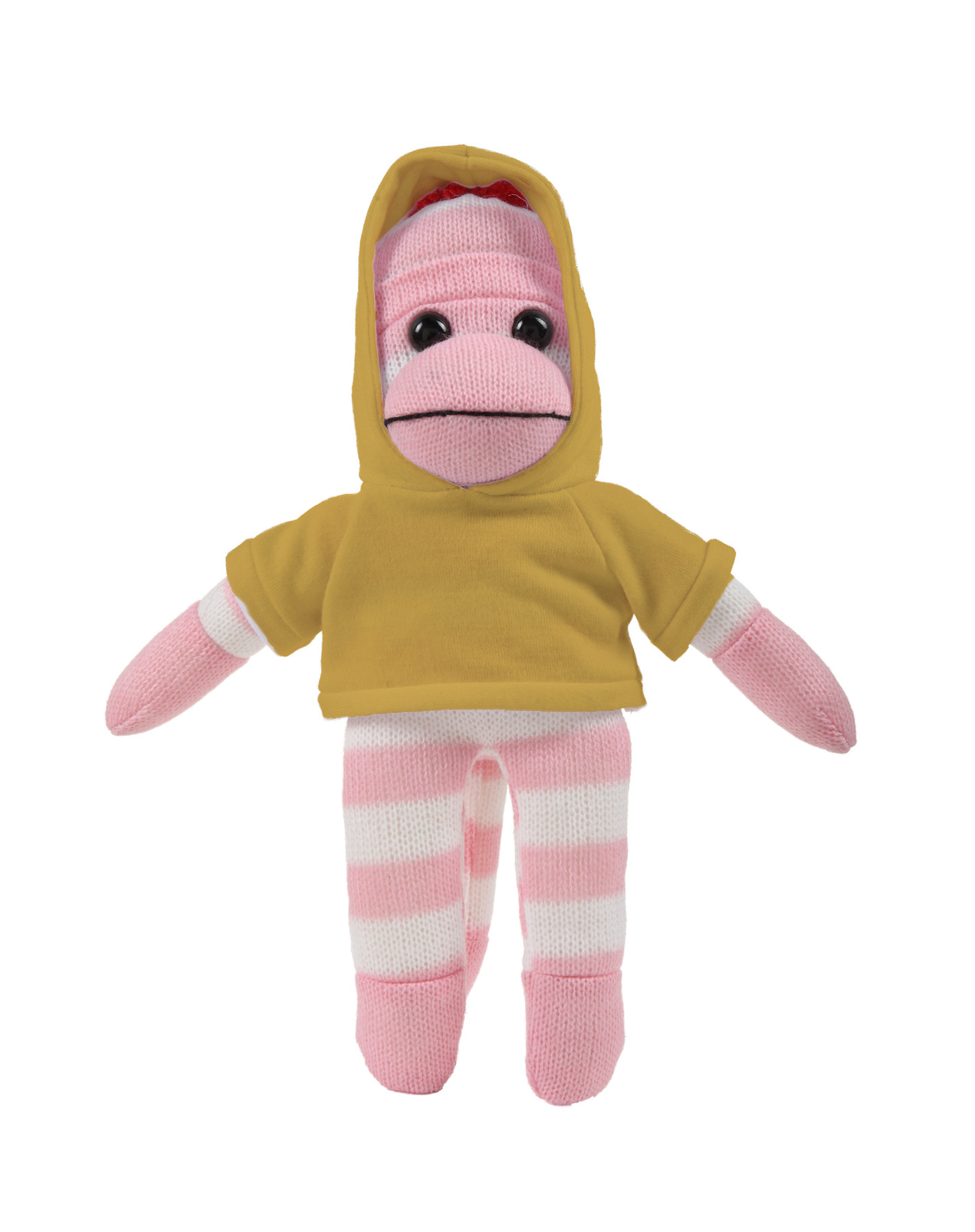soft plush Pink Sock Monkey with hoodie 9