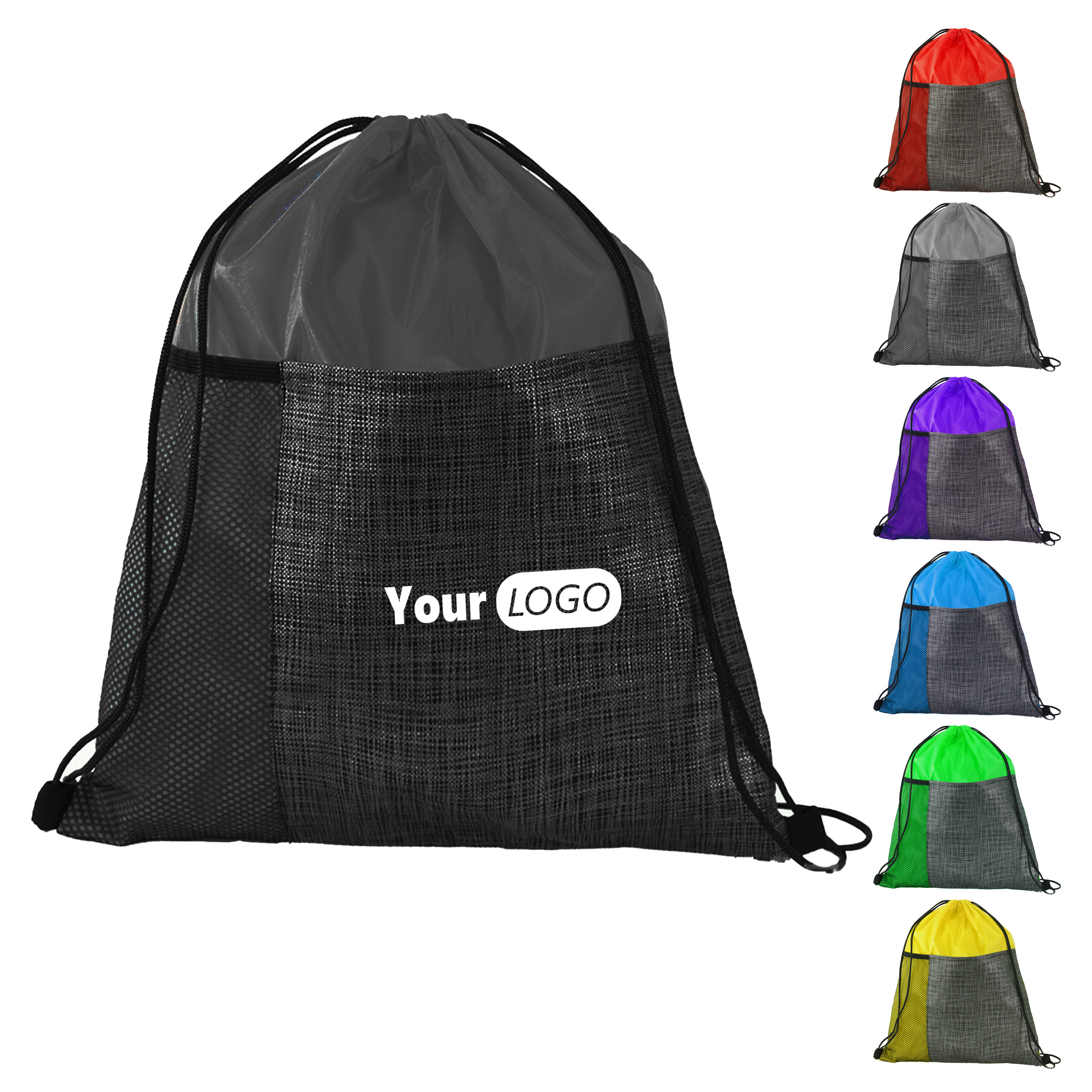 Polyester Durable Swim Mesh Drawstring Bag For Wet And Dry Gear 2