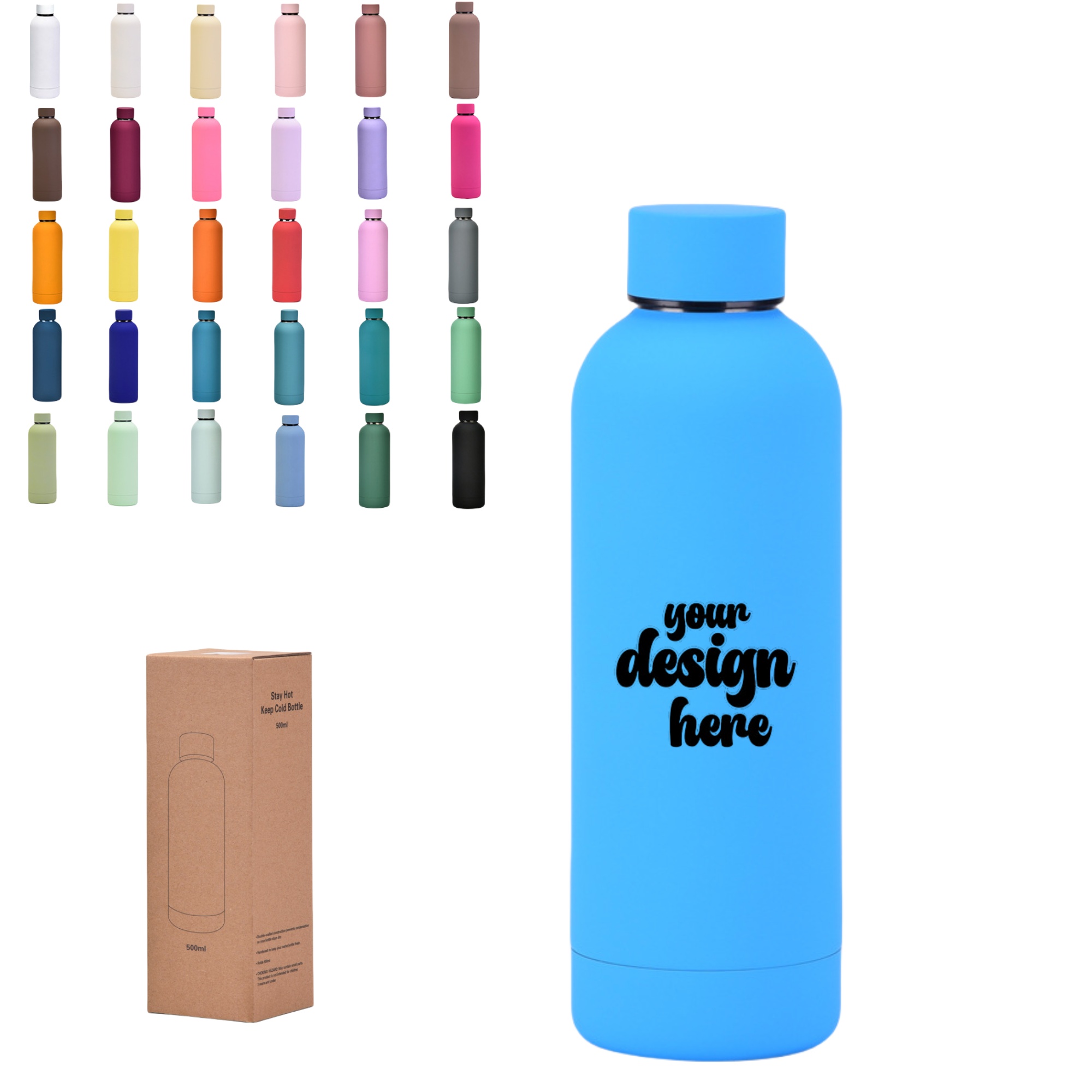 Double Layered Vacuum Insulated Bottle, custom water bottle with logo imprint 19