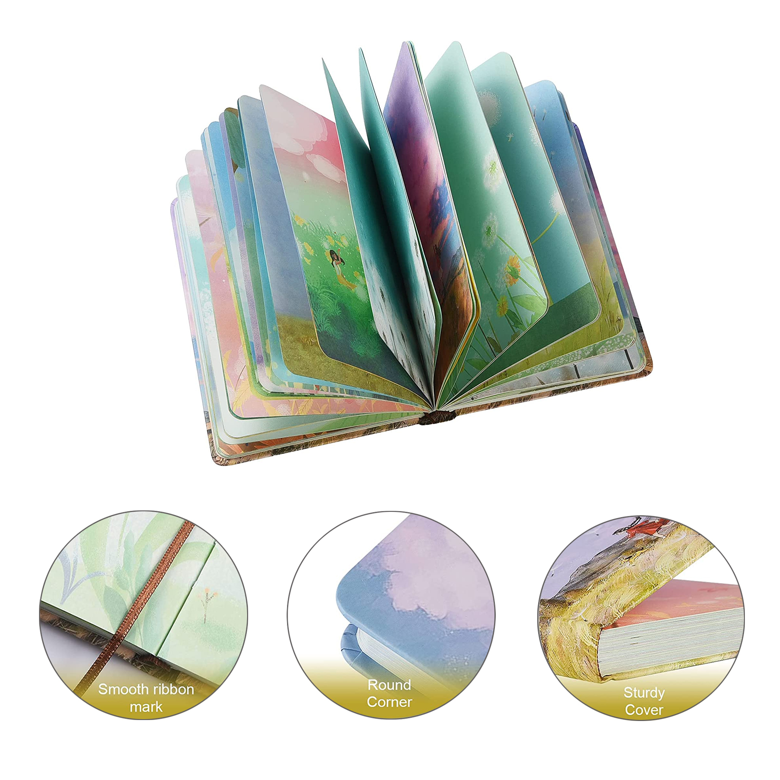 7.5" x 11.5" Colorful Blank Paper Writing Journal Notebook for Women 2
