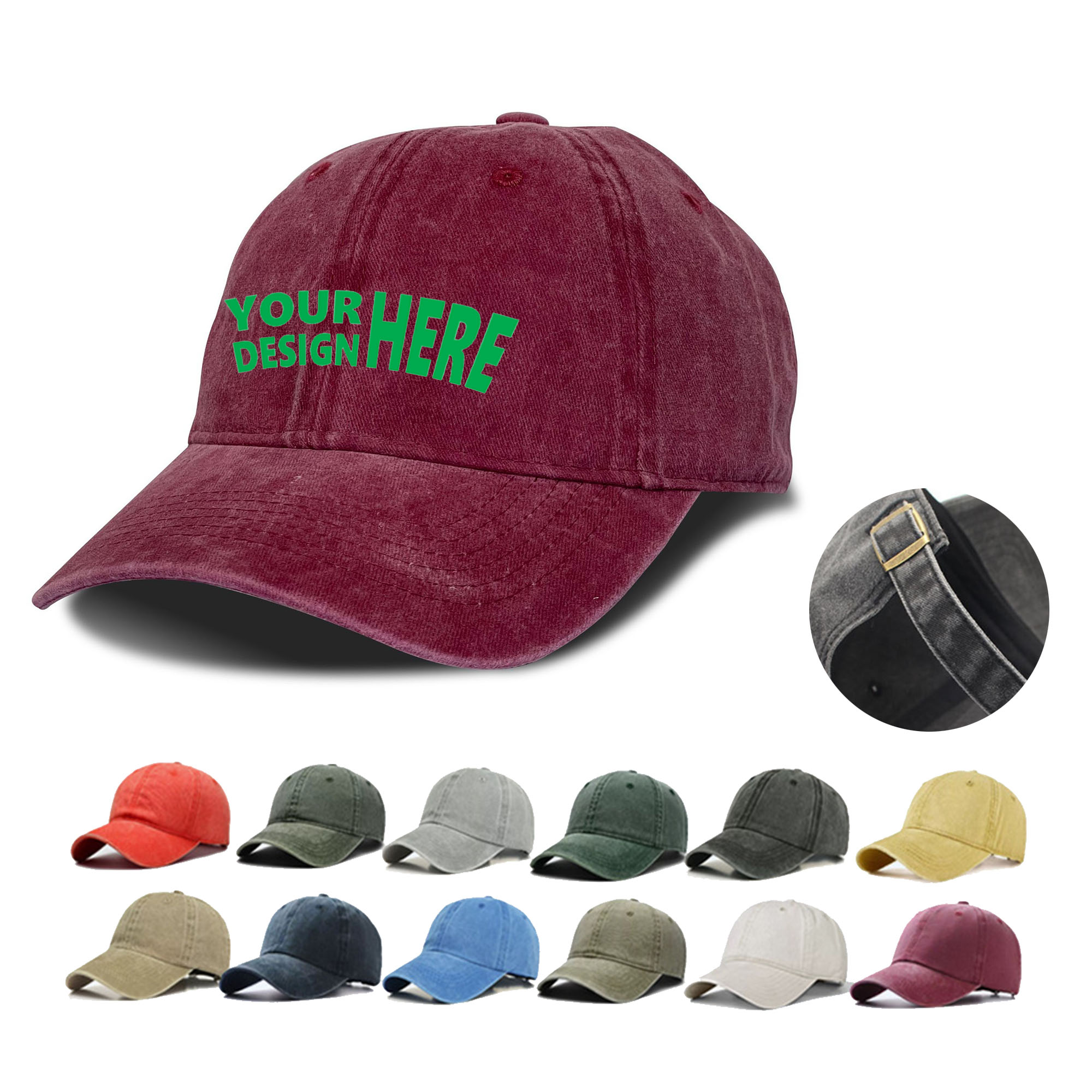 MOQ50 Vintage Washed Distressed Baseball Hats Caps 2
