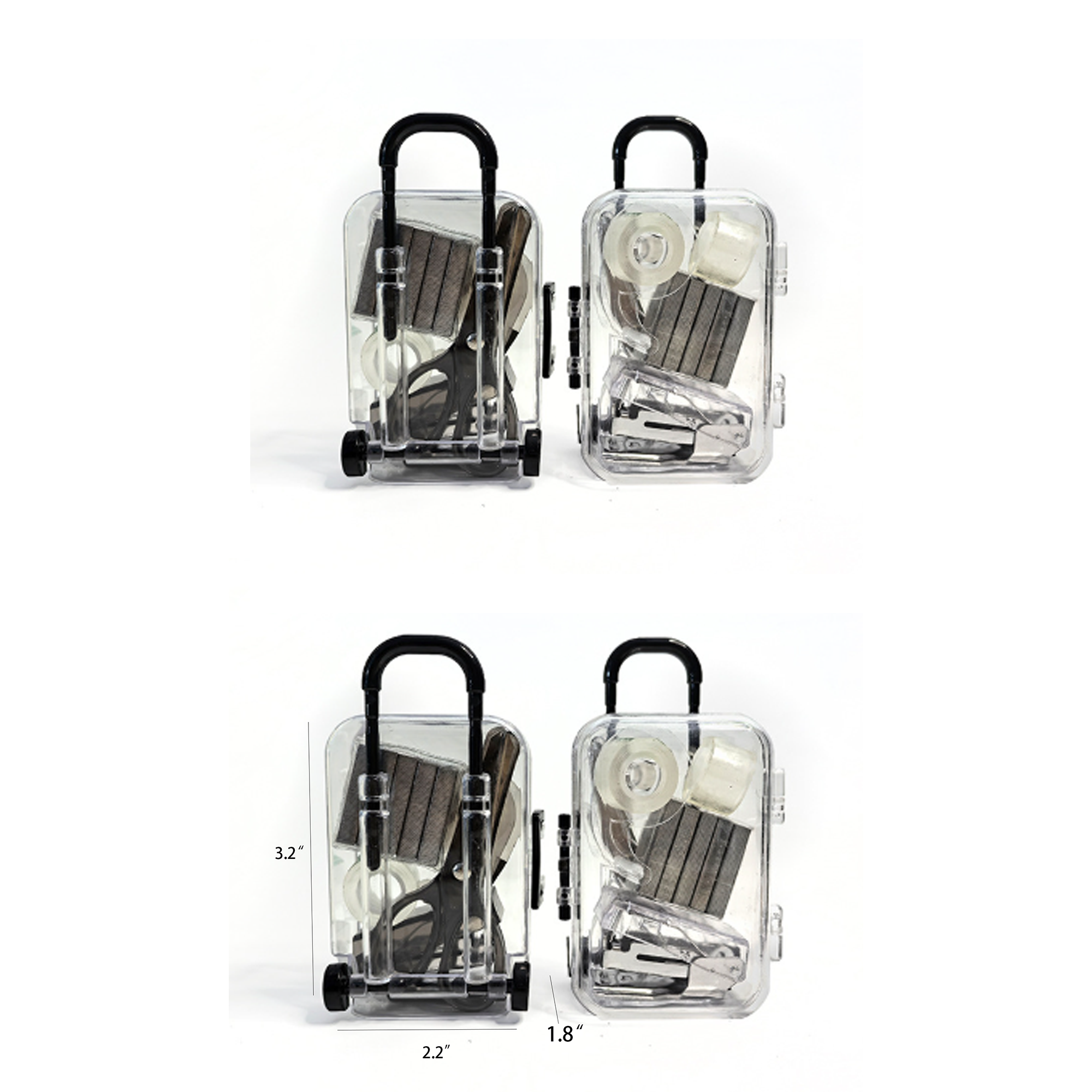 Portable Transparent Mini Trolley Office Desk Set 1