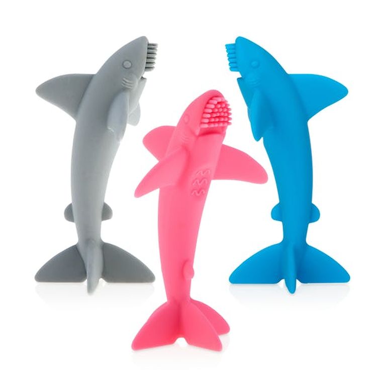 Nuby Shark Toothbrushes - Massaging Assorted Colors 1