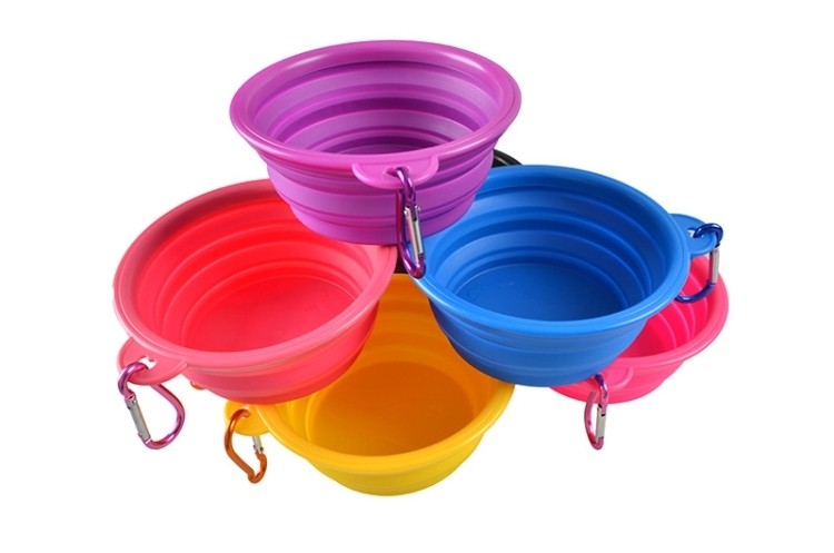 Silicone folding pet bowl with climbing knot 2