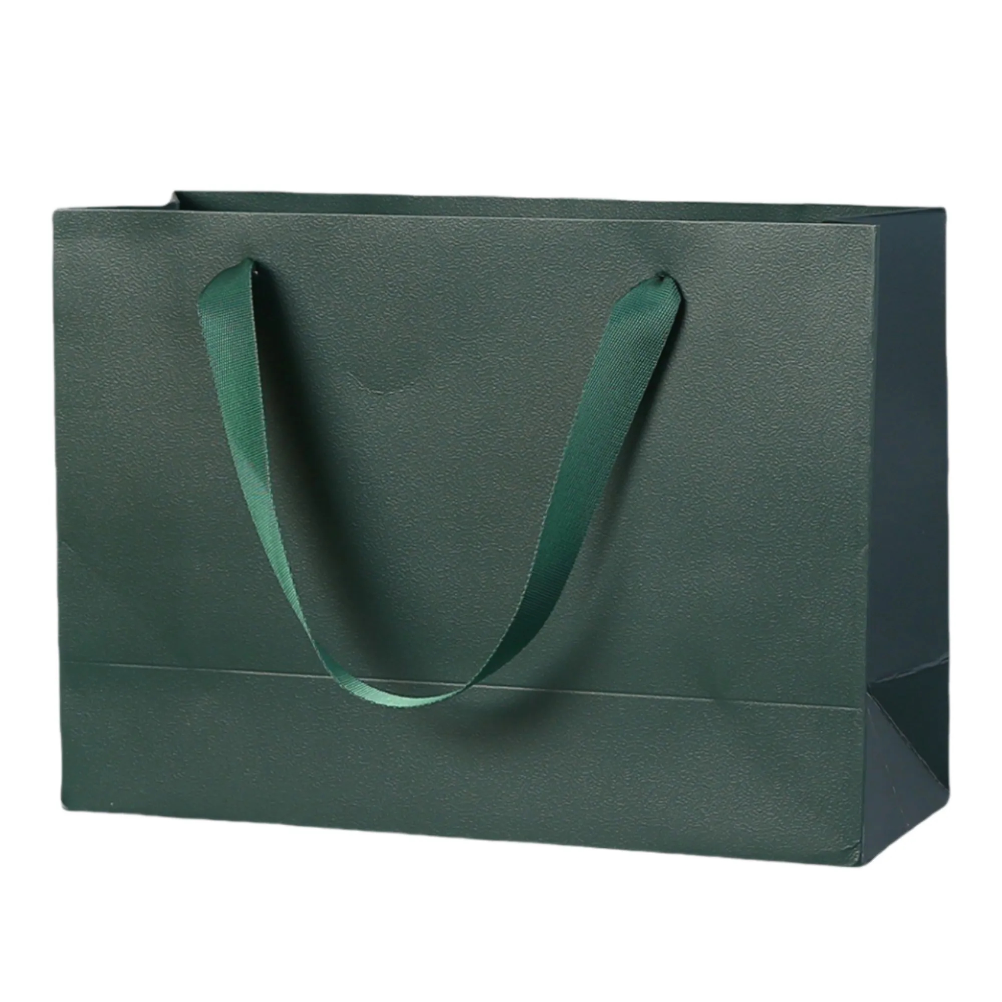 White Kraft Paper Shopping Bags with Ribbon Handles 2