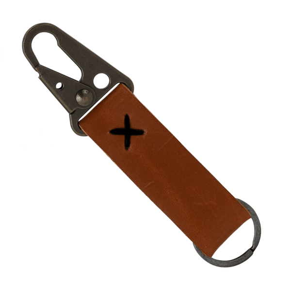 Busker Leather Keychain with Antique Nickel Carabiner 82