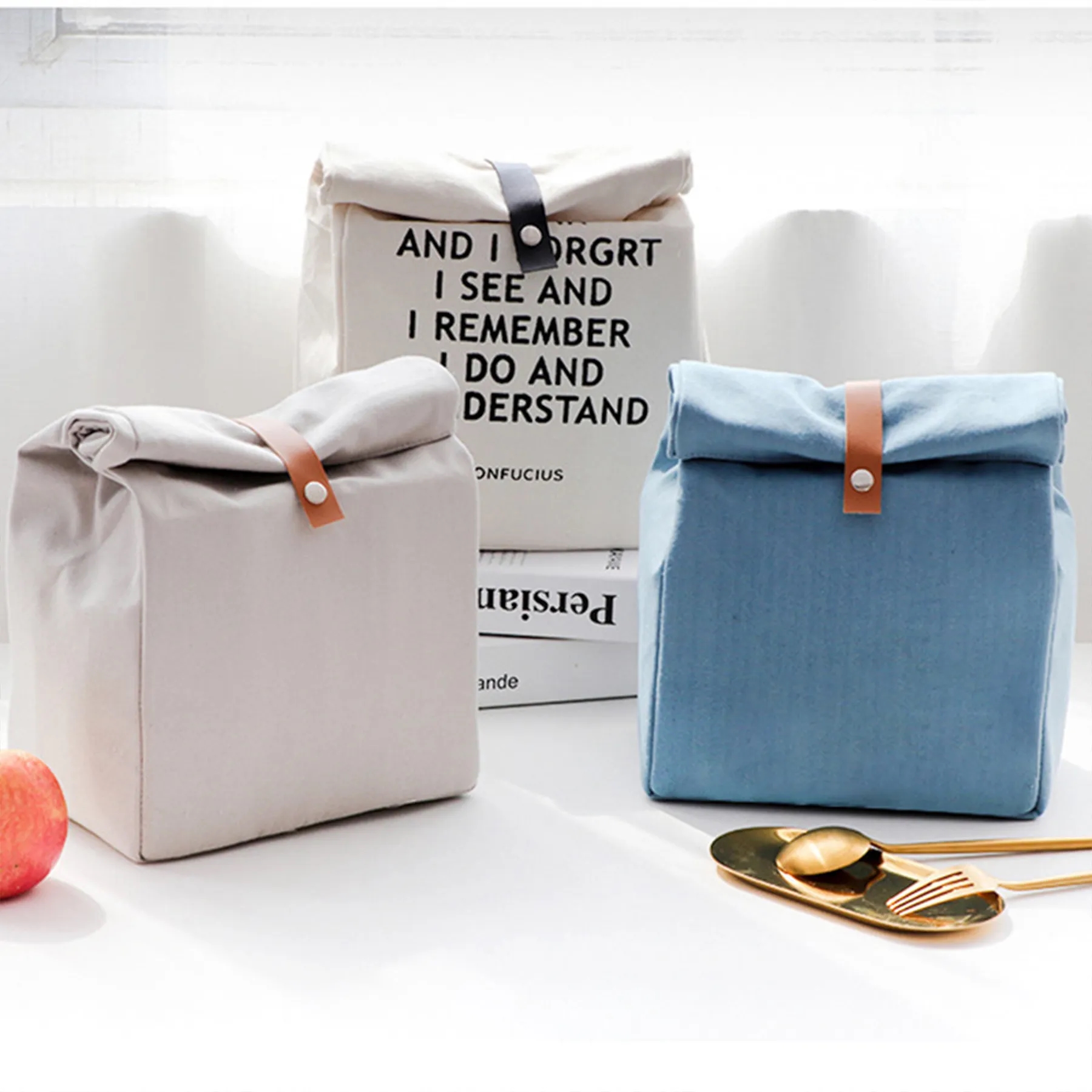 Canvas Thickened Simple Portable Bag, custom tote bag with logo imprint 2